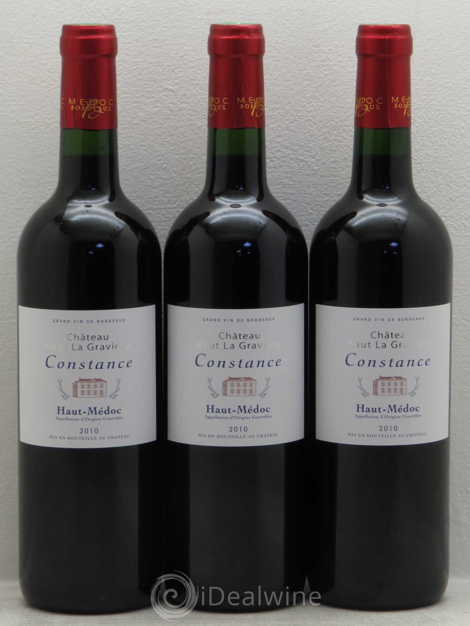 Haut Médoc Château Haut La Gravière cuvée Constance (sans prix de réserve) 2010 - Posten von 3 Flaschen - 0