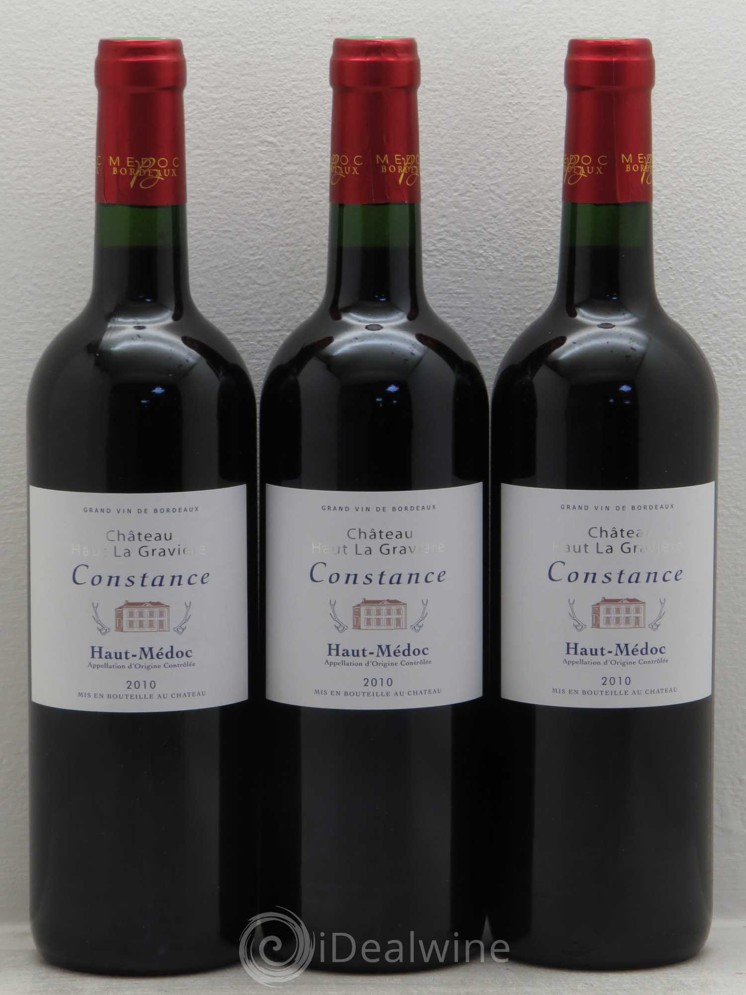 Haut Médoc Château Haut La Gravière cuvée Constance (sans prix de réserve) 2010 - Posten von 3 Flaschen - 0