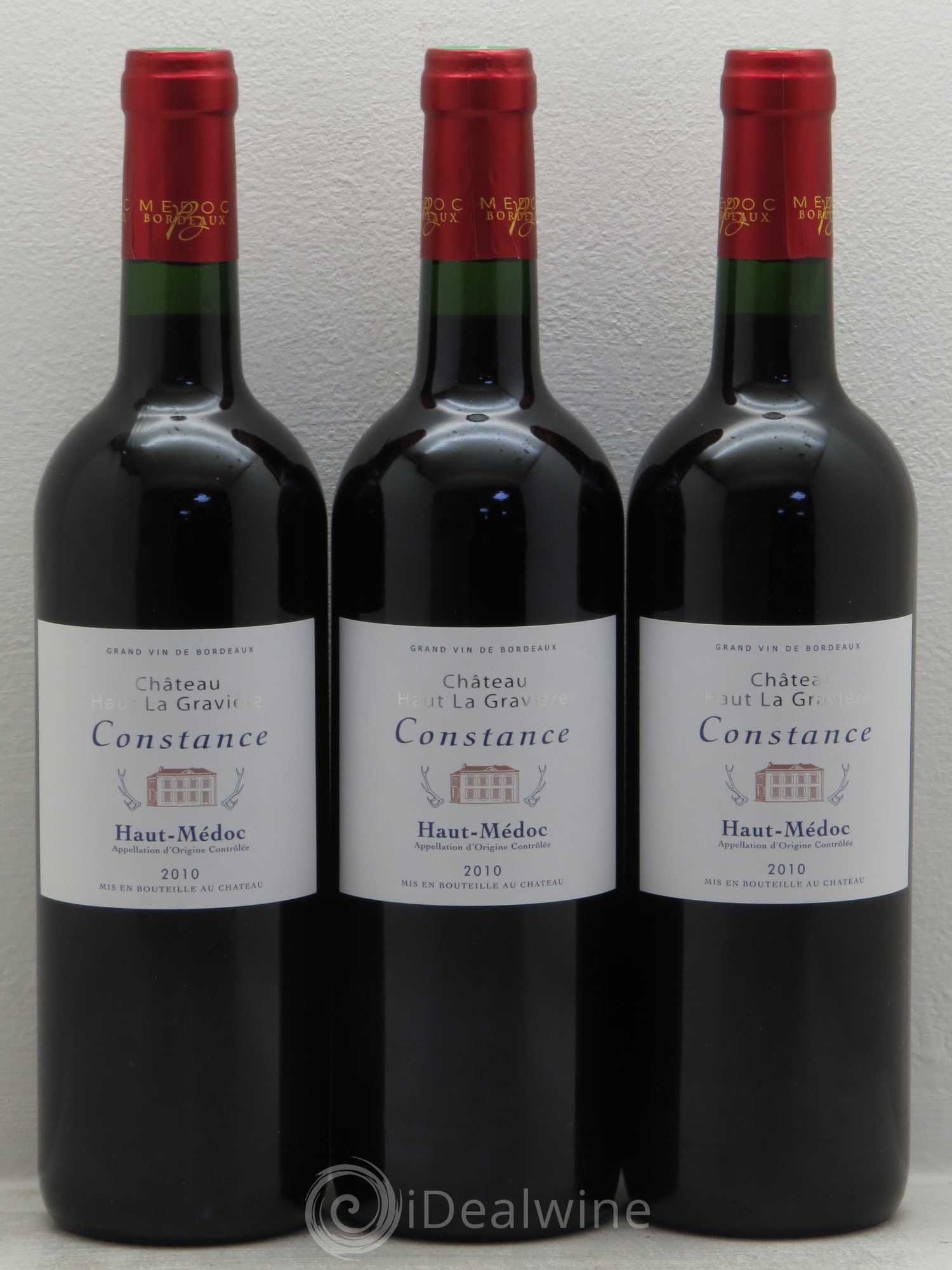 Haut Médoc Château Haut La Gravière cuvée Constance (sans prix de réserve) 2010 - Posten von 3 Flaschen - 0