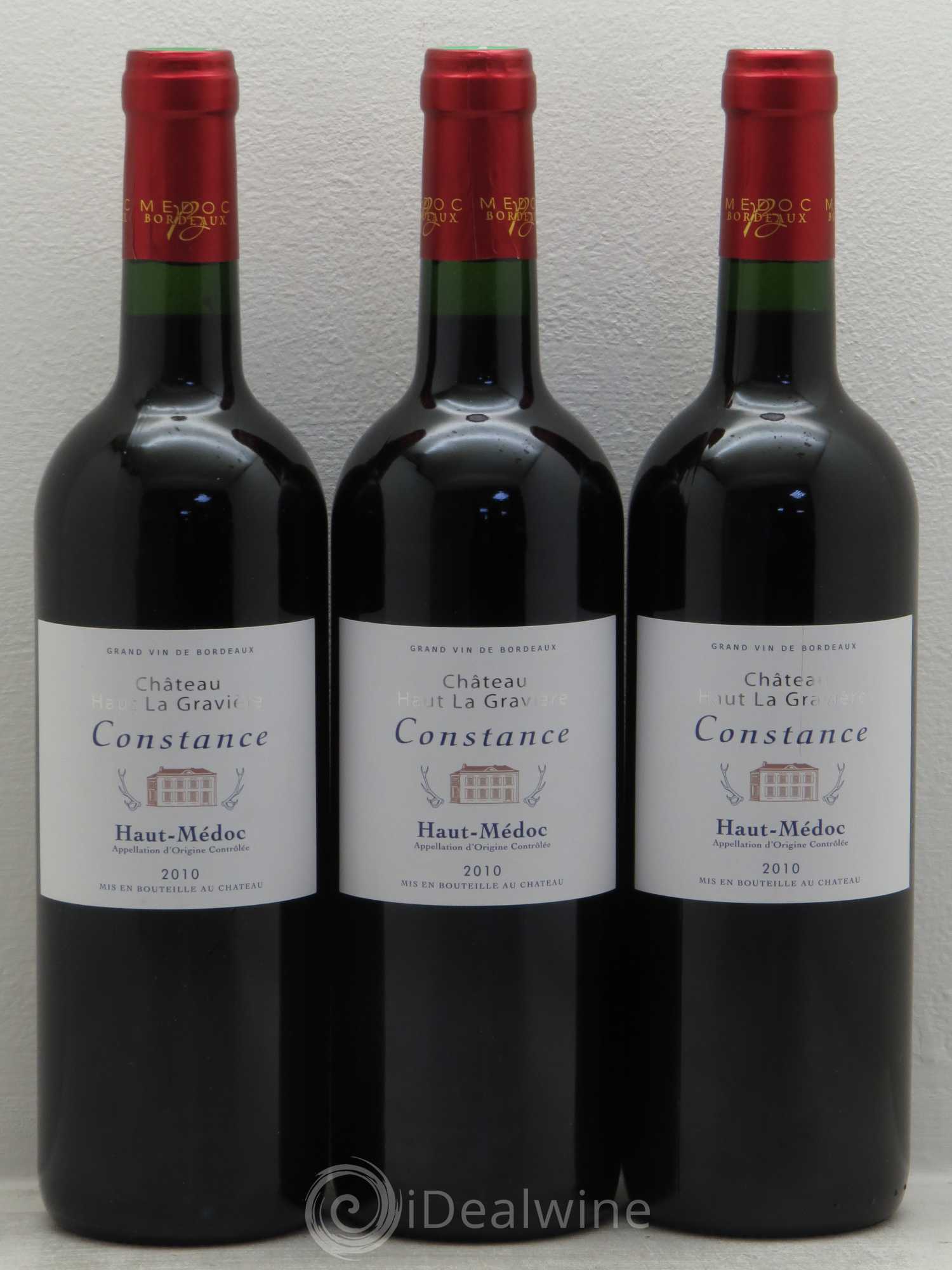 Haut Médoc Château Haut La Gravière cuvée Constance (sans prix de réserve) 2010 - Posten von 3 Flaschen - 0