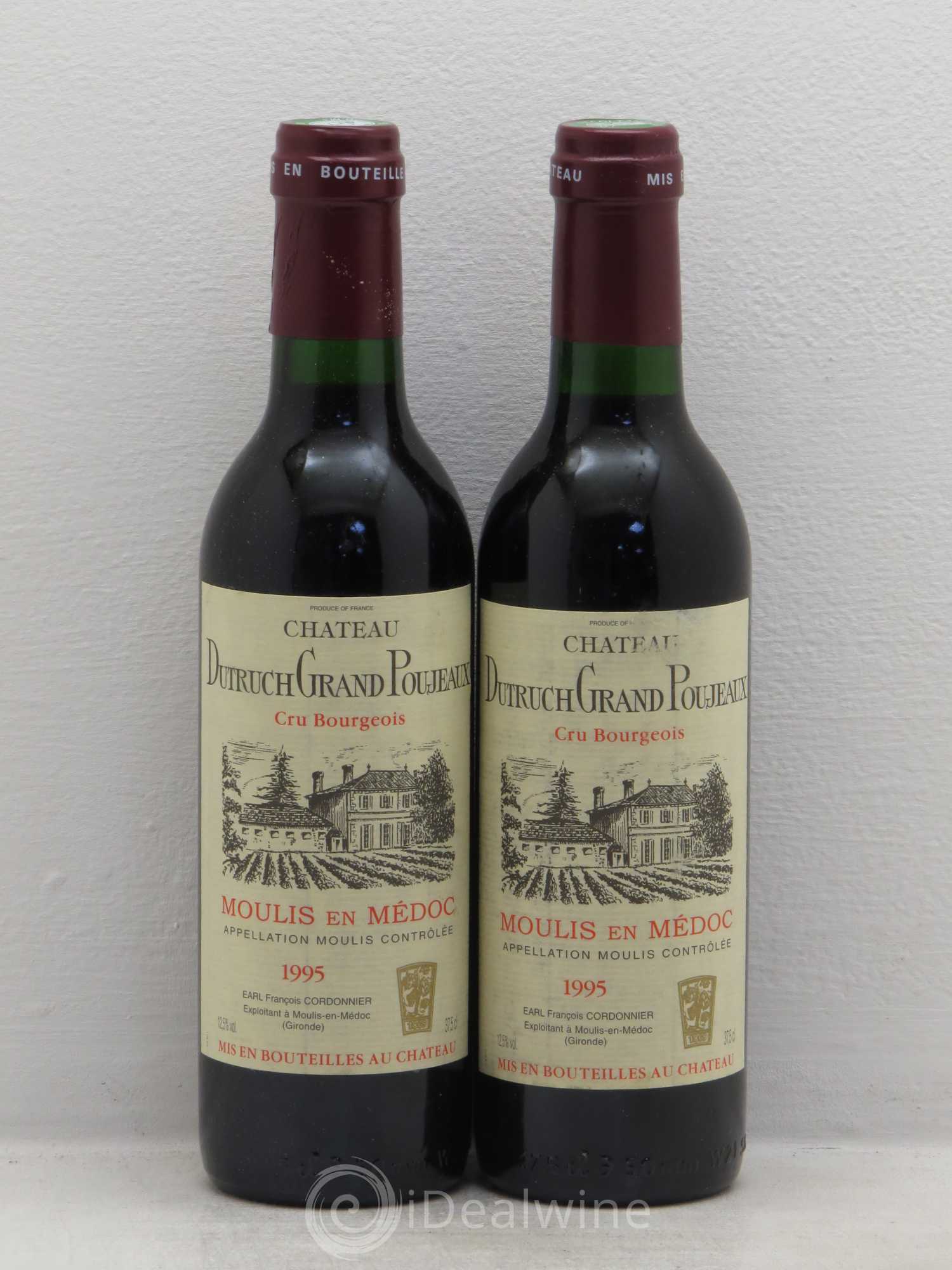 Château Dutruch Grand Poujeaux Cru Bourgeois (sans prix de réserve) 1995 - Lot de 2 demi bouteilles - 0