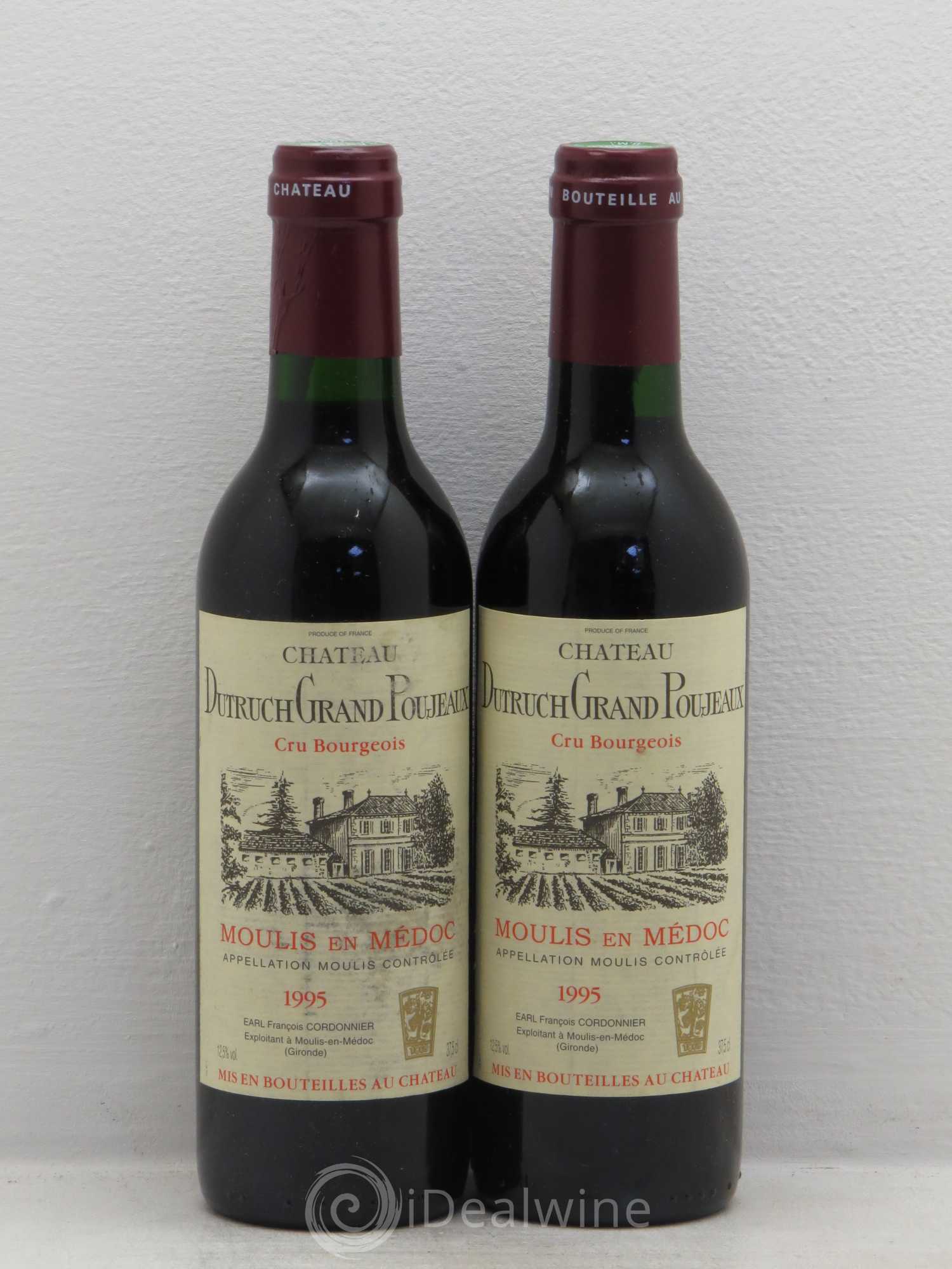 Château Dutruch Grand Poujeaux Cru Bourgeois (sans prix de réserve) 1995 - Lot de 2 demi bouteilles - 0