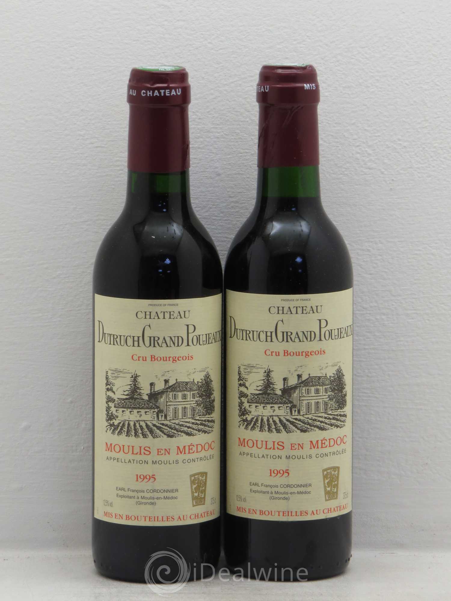 Château Dutruch Grand Poujeaux Cru Bourgeois (sans prix de réserve) 1995 - Lot de 2 demi bouteilles - 0