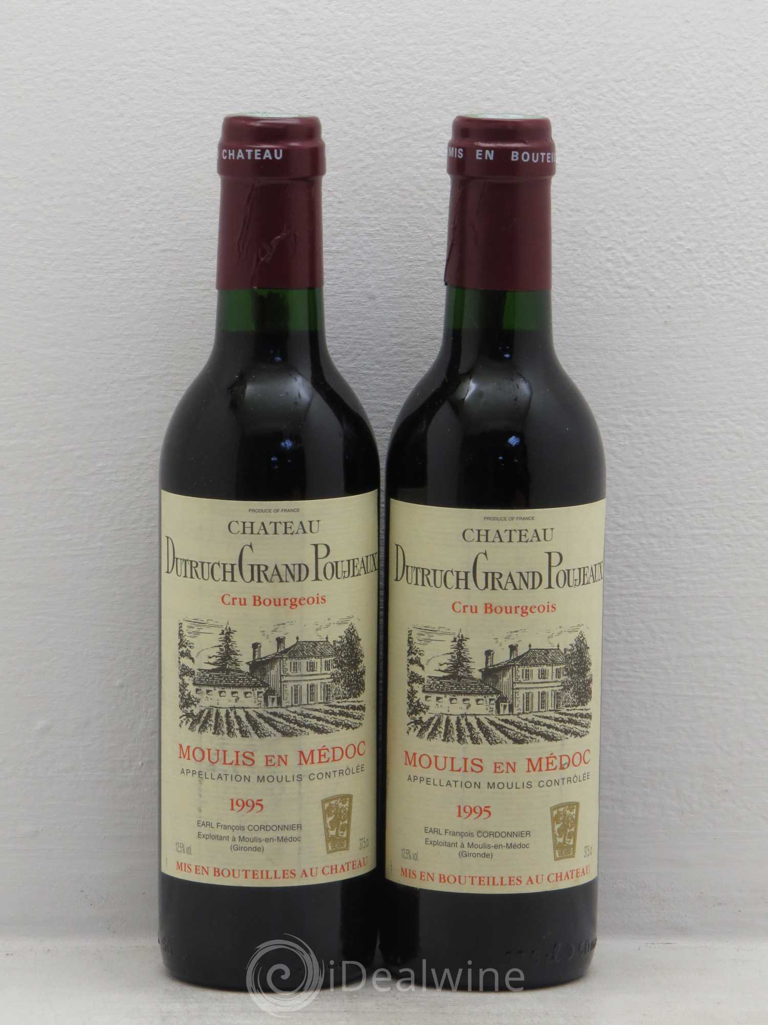 Château Dutruch Grand Poujeaux Cru Bourgeois (sans prix de réserve) 1995 - Lot de 2 demi bouteilles - 0