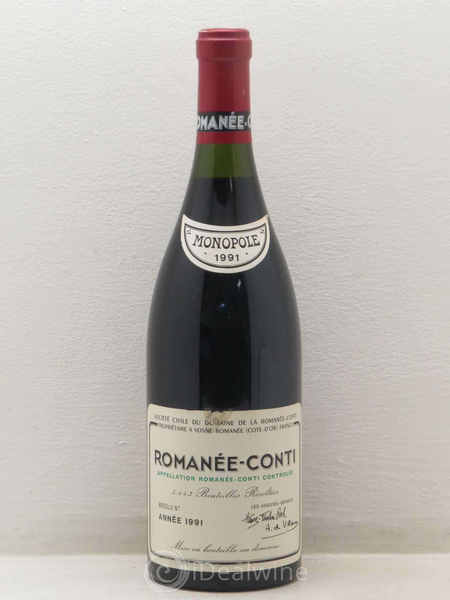 Romanée-Conti Grand Cru Domaine de la Romanée-Conti 1991 - Lot de 1 bouteille - 0