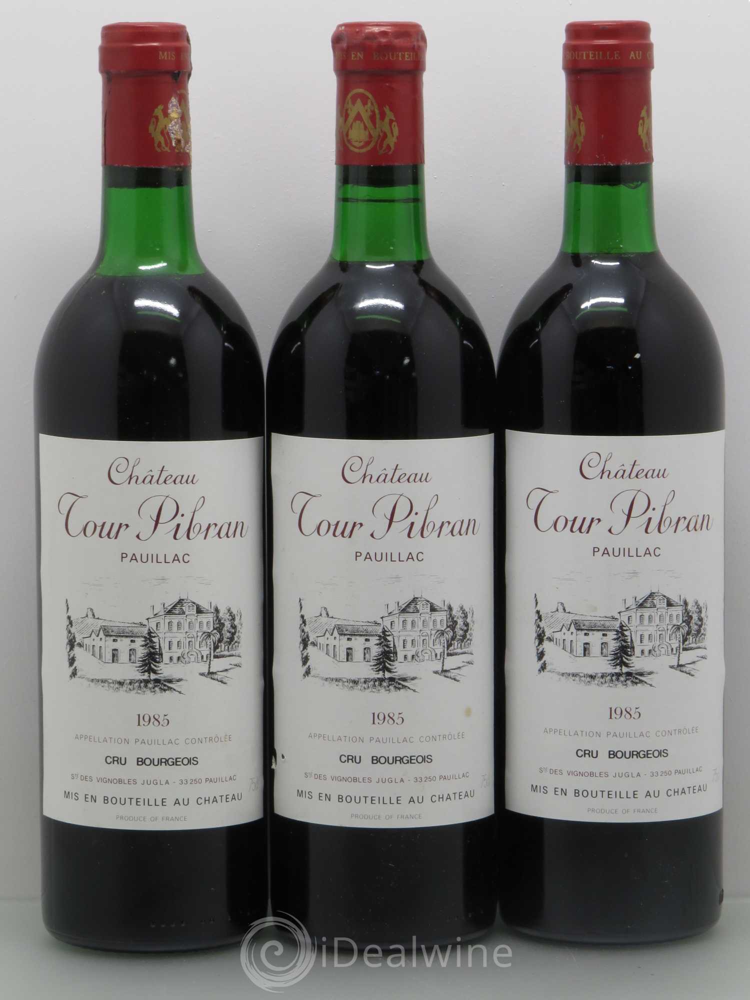 Château Tour Pibran Cru Bourgeois (sans prix de réserve) 1985 - Lot de 3 bouteilles - 0