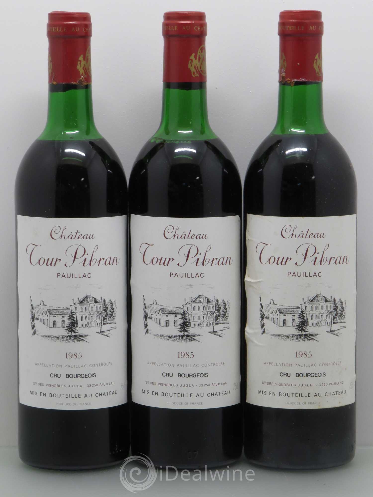 Château Tour Pibran Cru Bourgeois (sans prix de réserve) 1985 - Lot de 3 bouteilles - 0