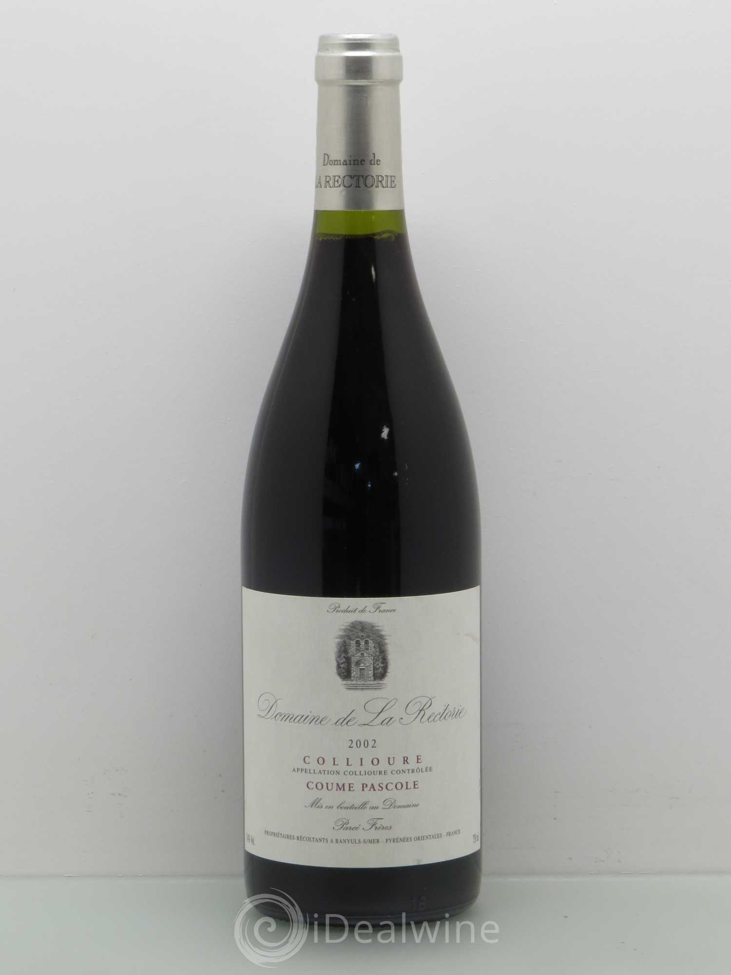 Collioure Coume Pascole Domaine de la Rectorie (sans prix de réserve) 2002 - Posten von 1 Flasche - 0