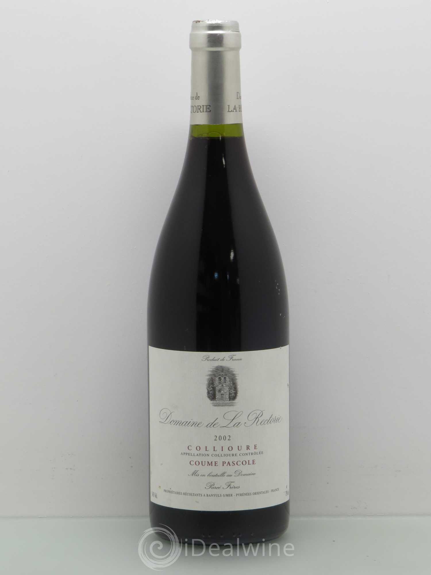 Collioure Coume Pascole Domaine de la Rectorie (sans prix de réserve) 2002 - Posten von 1 Flasche - 0