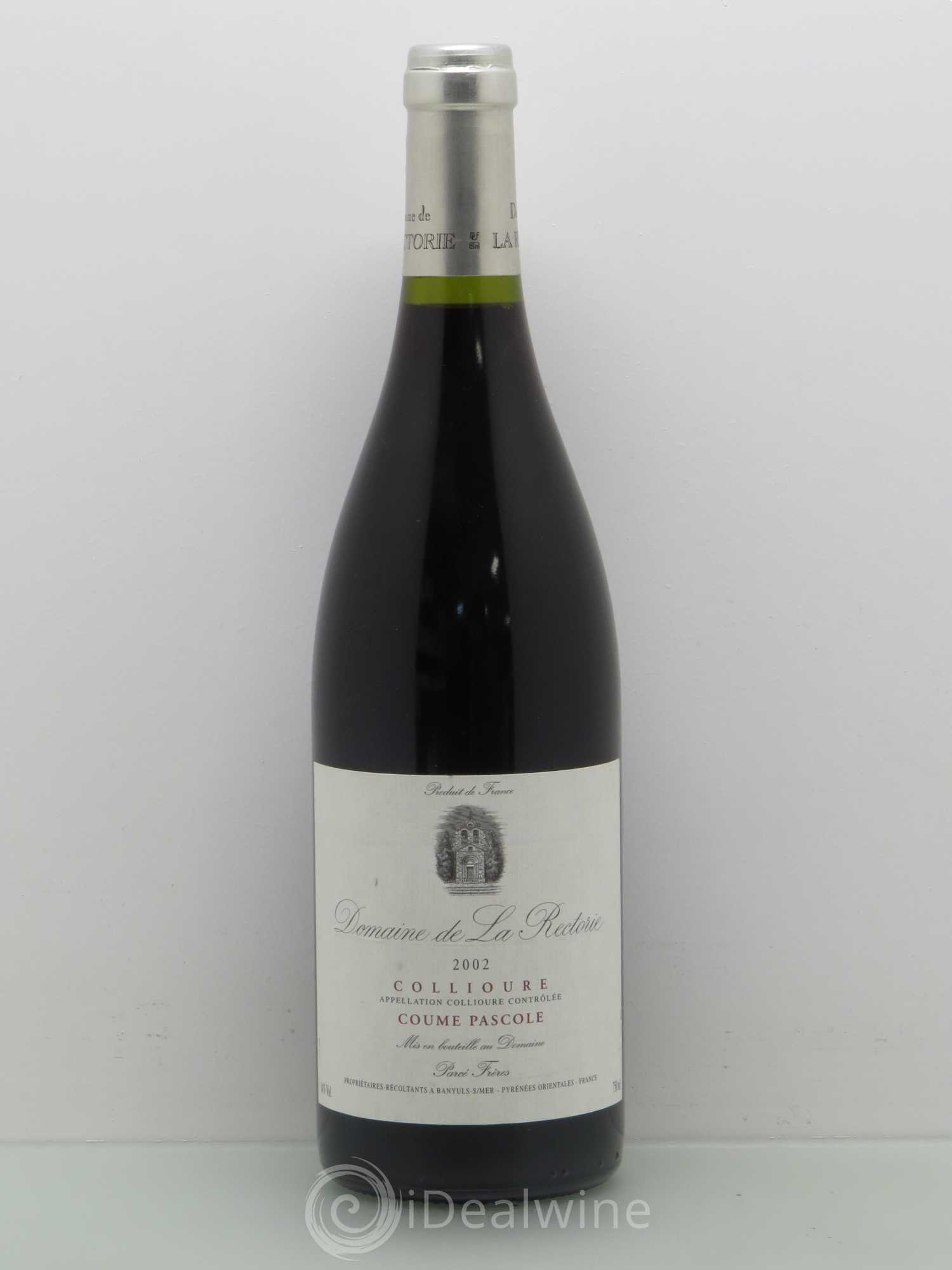 Collioure Coume Pascole Domaine de la Rectorie (sans prix de réserve) 2002 - Posten von 1 Flasche - 0