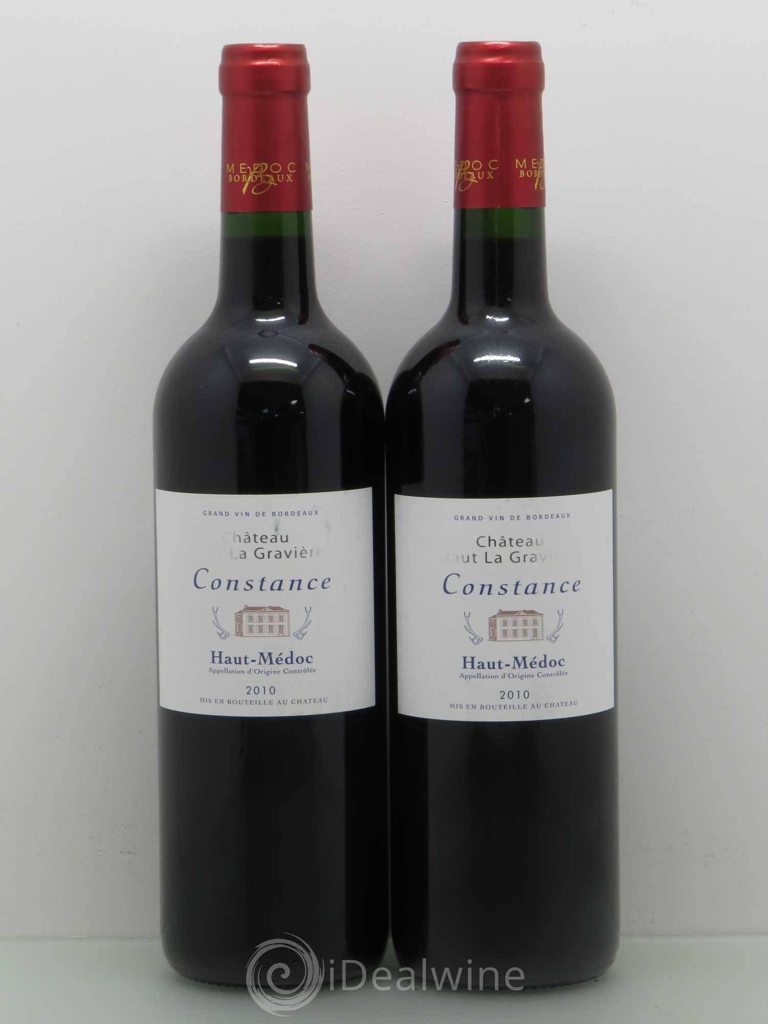 Haut Médoc Château Haut La Gravière Cuvée Constance (sans prix de réserve) 2010 - Posten von 2 Flaschen - 0