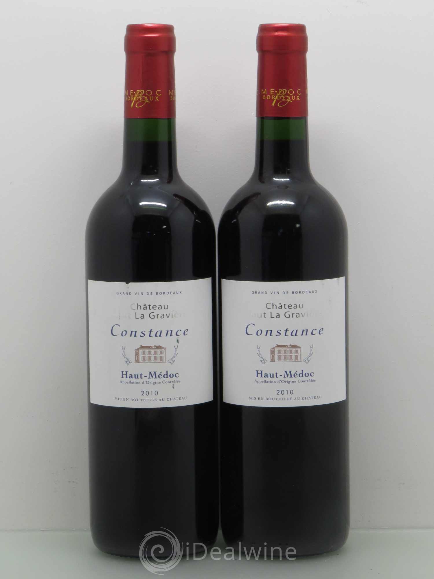 Haut Médoc Château Haut La Gravière Cuvée Constance (sans prix de réserve) 2010 - Posten von 2 Flaschen - 0