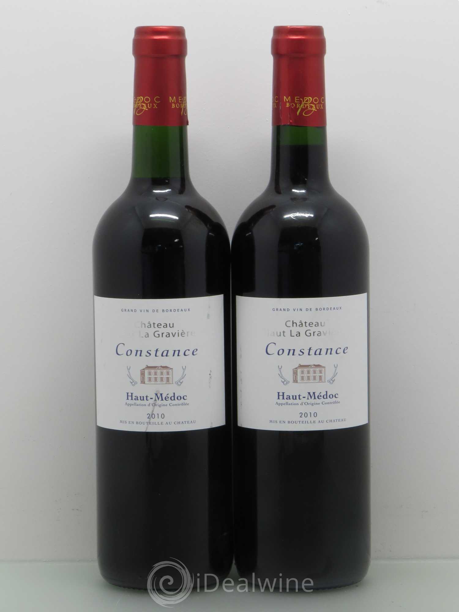 Haut Médoc Château Haut La Gravière Cuvée Constance (sans prix de réserve) 2010 - Posten von 2 Flaschen - 0
