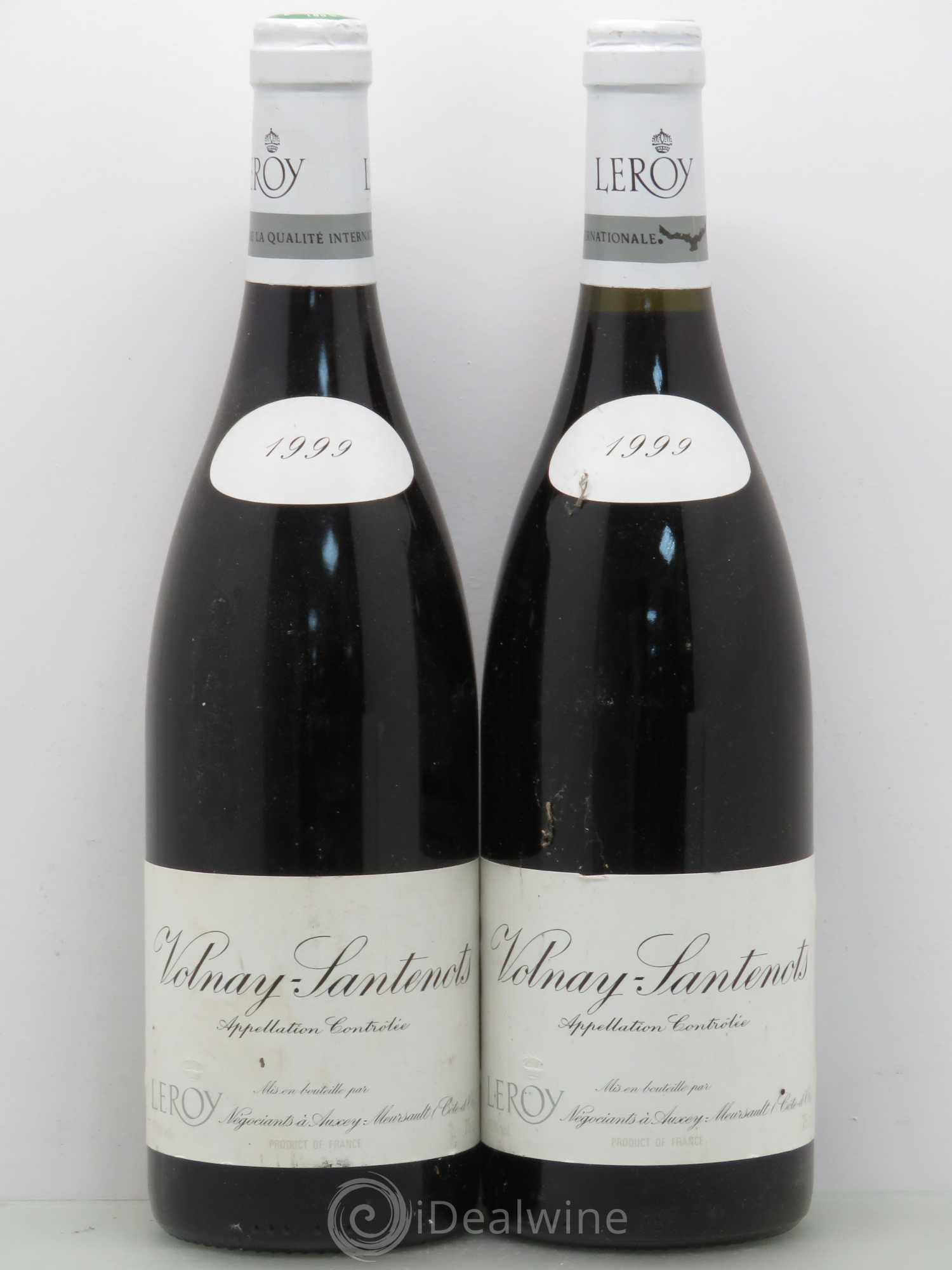 Volnay 1er Cru Santenots du Milieu Leroy (Domaine) 1999 - Lot de 2 bouteilles - 0
