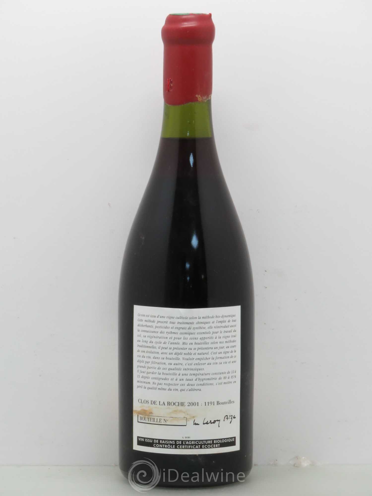 Clos de la Roche Grand Cru Leroy (Domaine) 2001 - Lot de 1 bouteille - 1