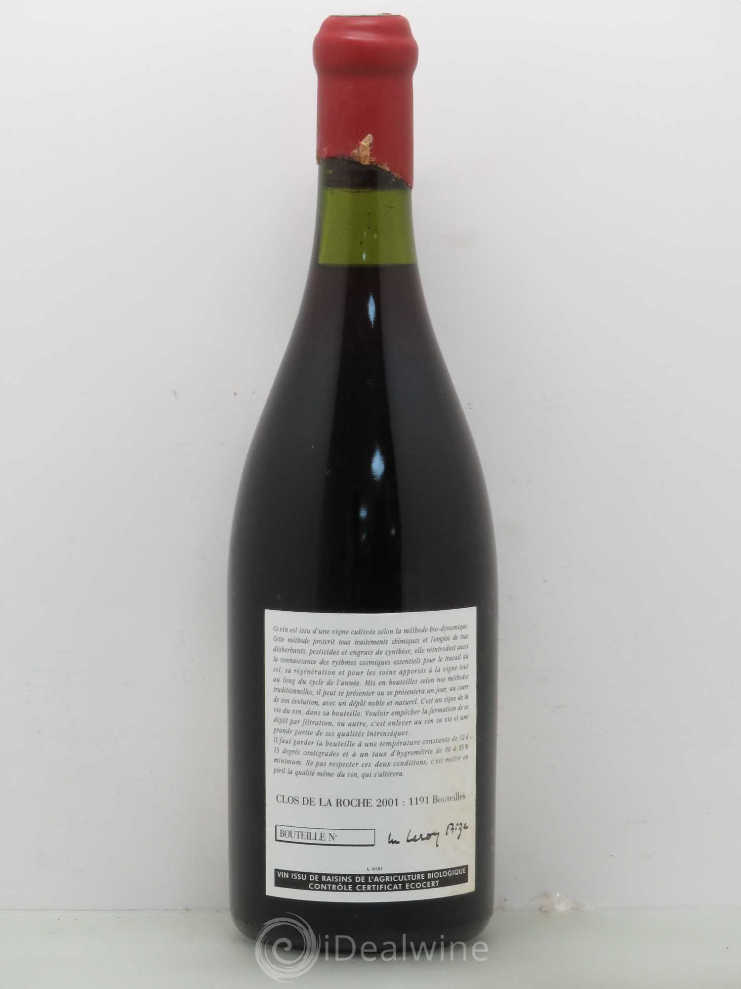 Clos de la Roche Grand Cru Leroy (Domaine) 2001 - Lot de 1 bouteille - 1