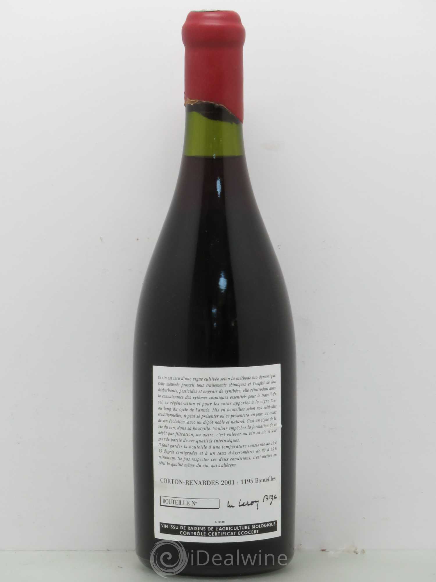 Corton Grand Cru Les Renardes Leroy (Domaine) 2001 - Lot de 1 bouteille - 1