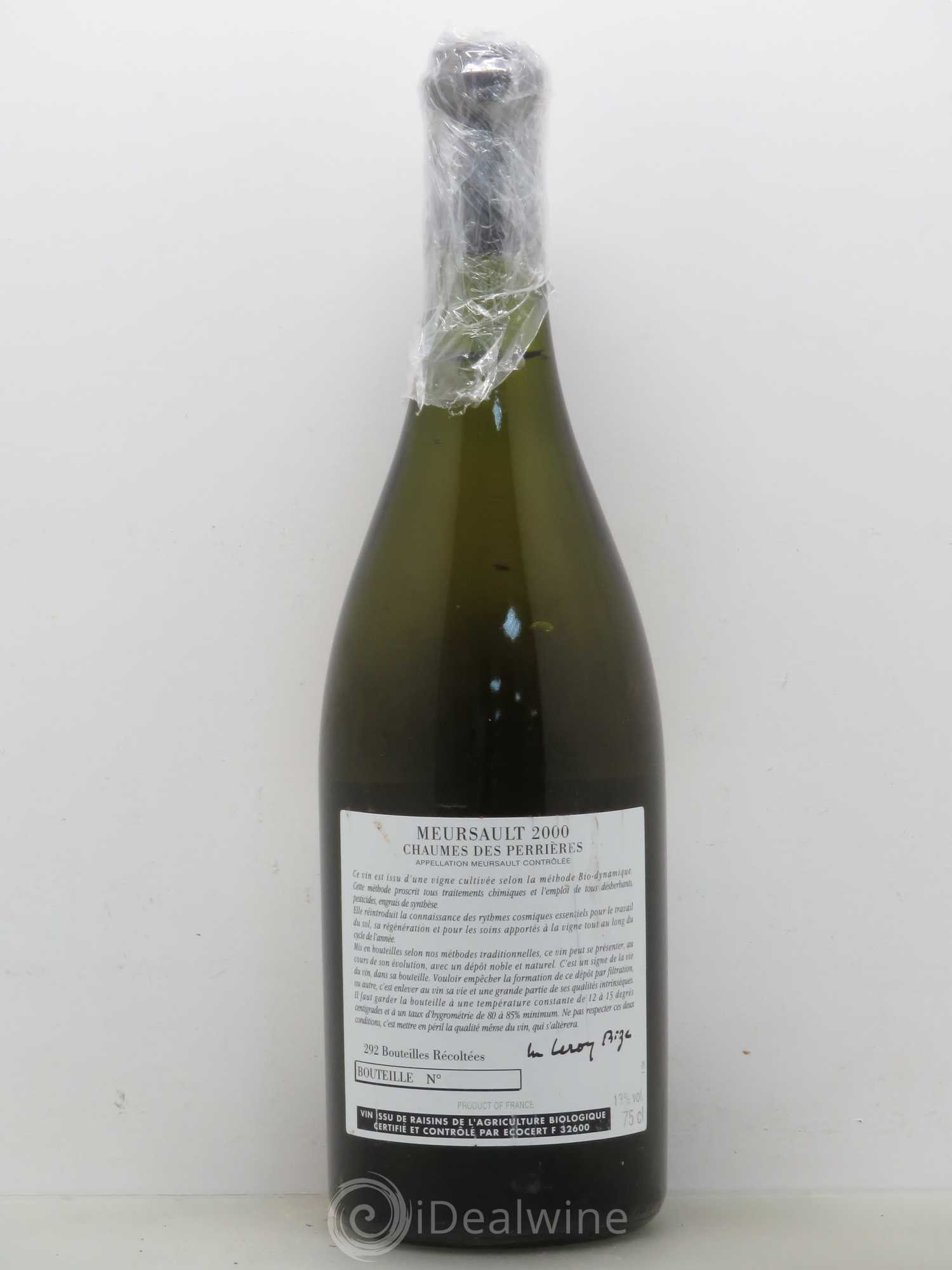 Meursault Chaumes des Perrières d'Auvenay (Domaine) 2000 - Lot de 1 bouteille - 1