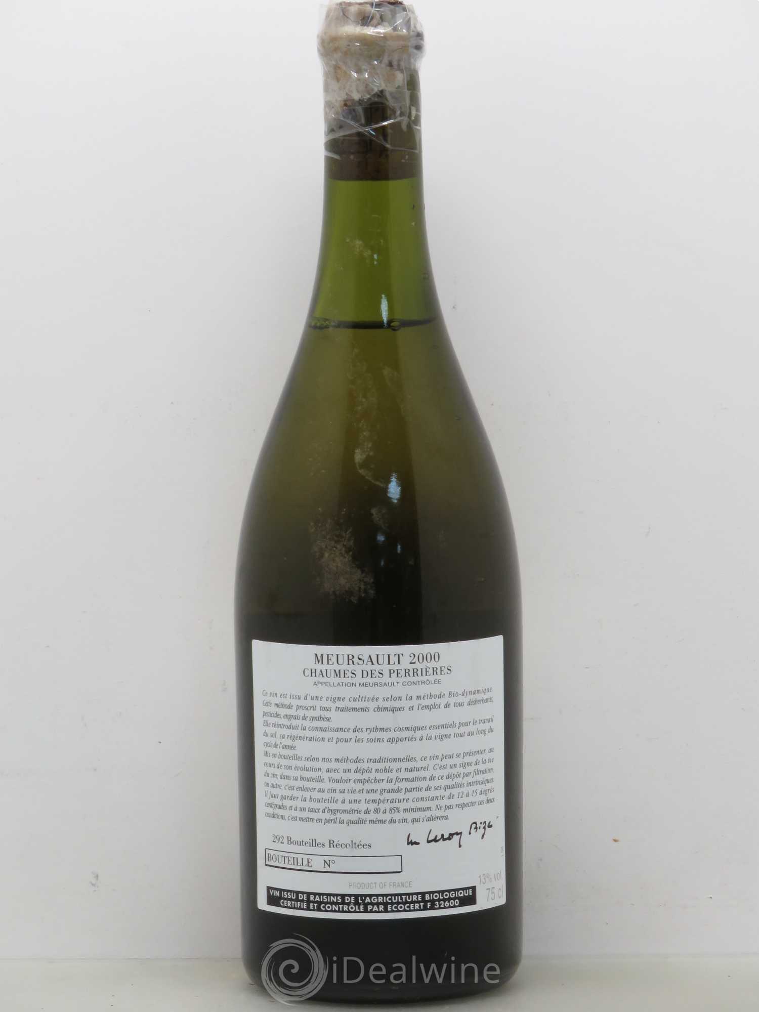 Meursault Chaumes des Perrières d'Auvenay (Domaine) 2000 - Lot de 1 bouteille - 1