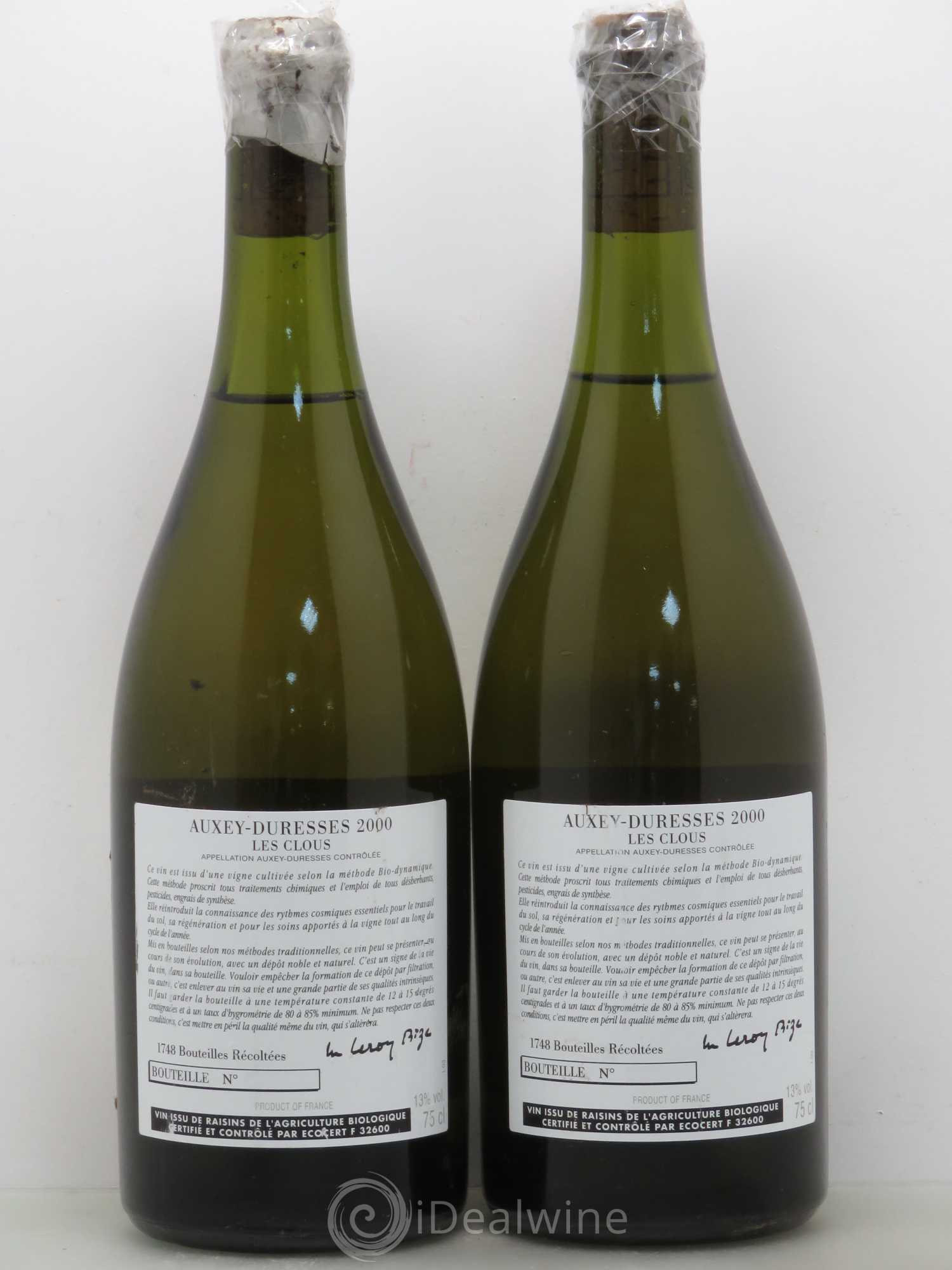 Buy Auxey-Duresses Les Clous d'Auvenay (Domaine) 2000 (lot