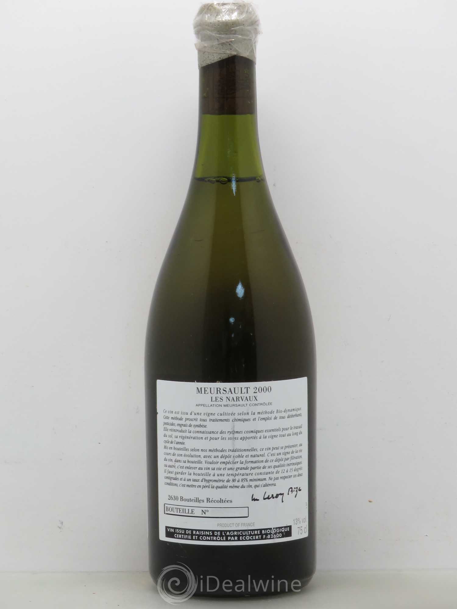 Meursault Les Narvaux d'Auvenay (Domaine) 2000 - Lot de 1 bouteille - 1