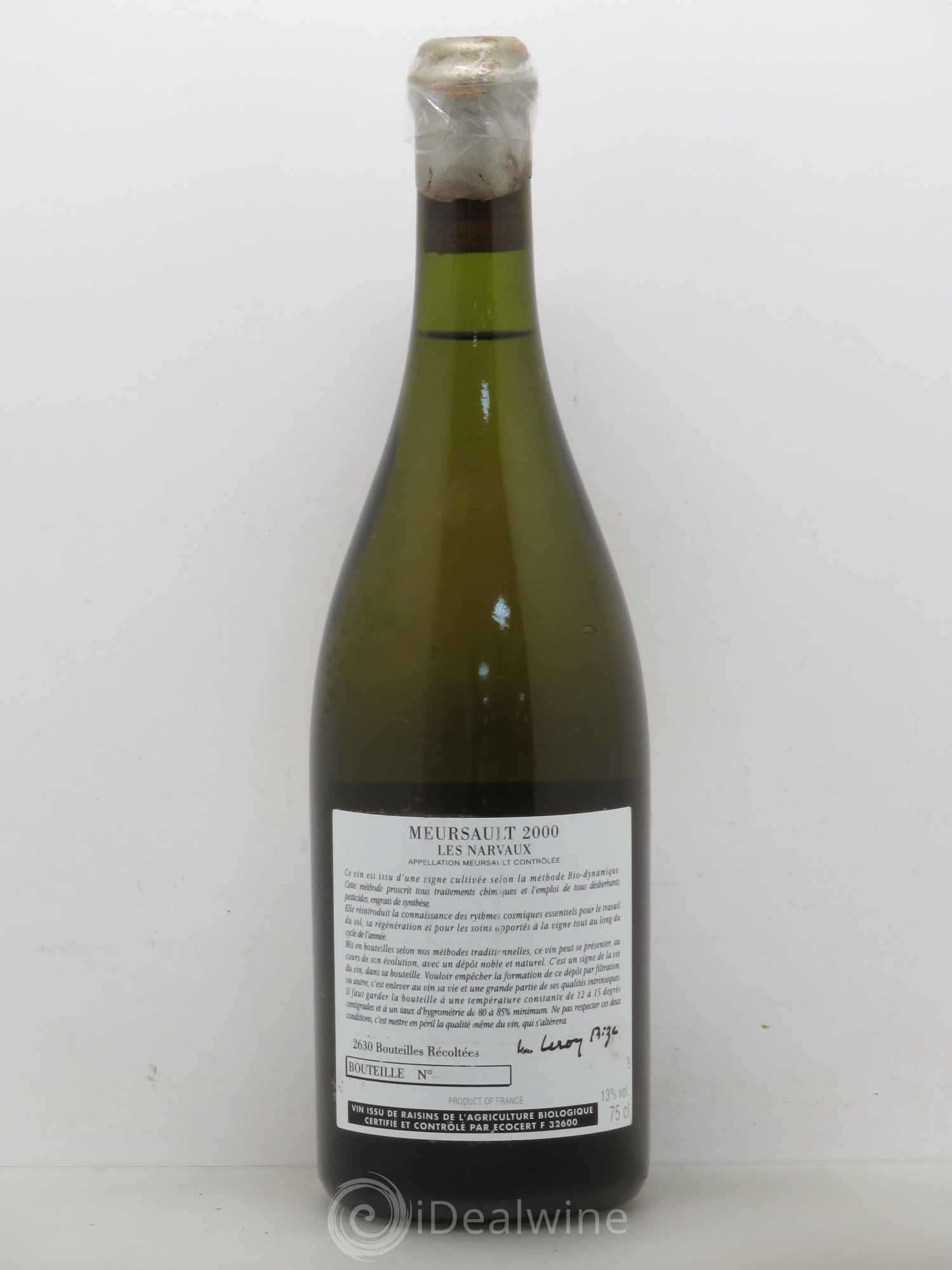 Meursault Les Narvaux d'Auvenay (Domaine) 2000 - Lot de 1 bouteille - 1