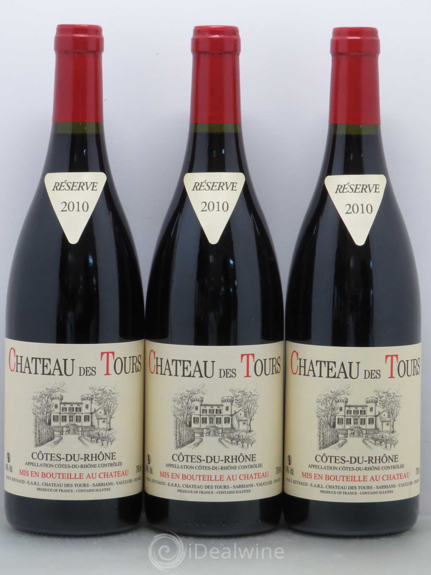 Côtes-du-Rhône Château des Tours Emmanuel Reynaud 2010 - Lot de 3 bouteilles - 0
