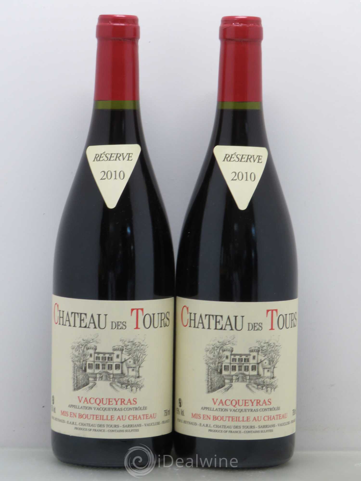 Vacqueyras Château des Tours Emmanuel Reynaud 2010 - Lot de 2 bouteilles - 0