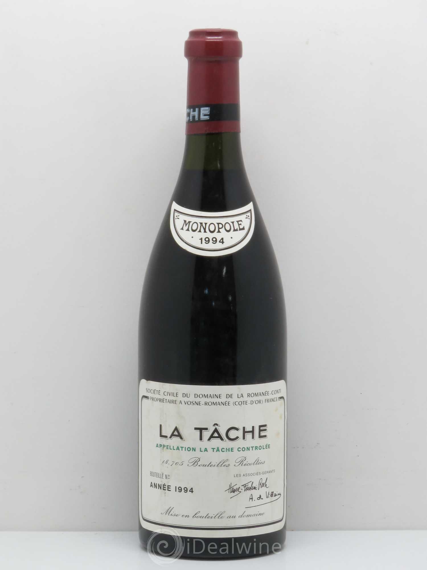 La Tâche Grand Cru Domaine de la Romanée-Conti 1994 - Lot de 1 bouteille - 0