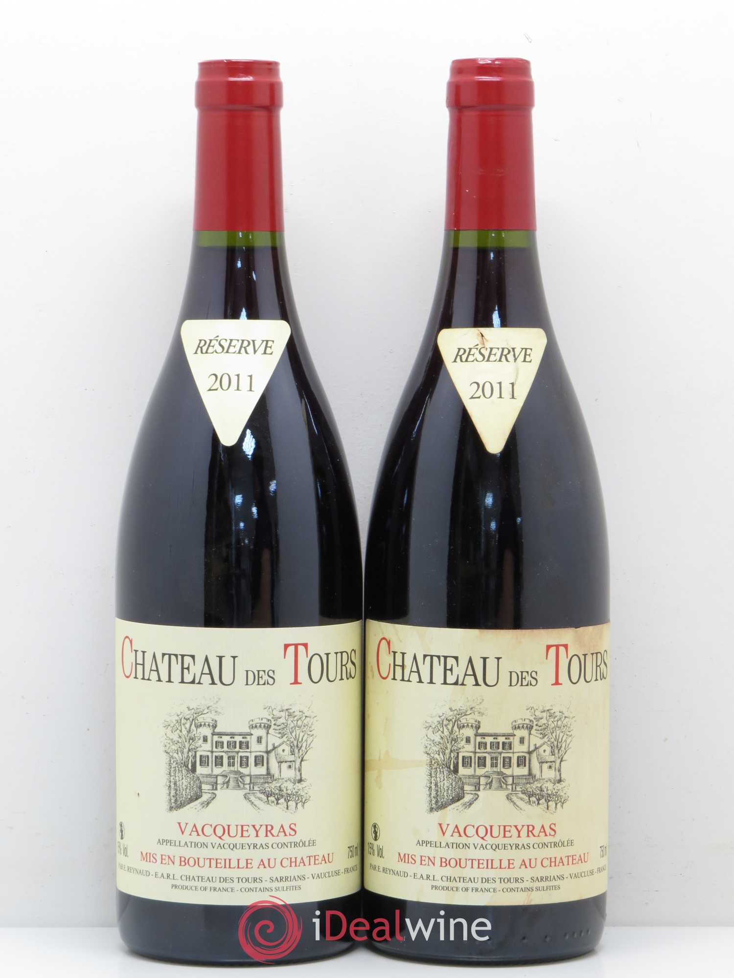 Vacqueyras Château des Tours Emmanuel Reynaud (sans prix de réserve) 2011 - Lot de 2 bouteilles - 0