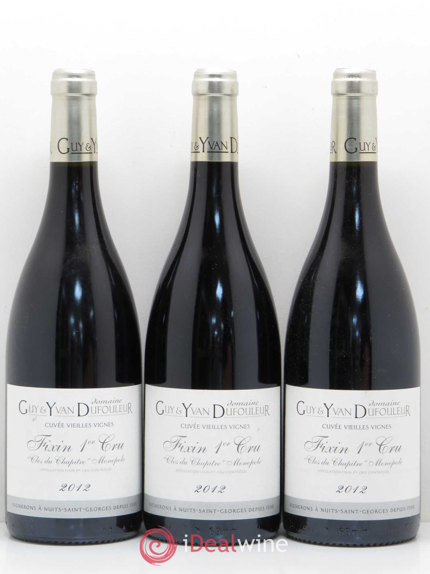Fixin 1er Cru Clos Du Chapitre cuvée vieilles vignes Dufouleur (sans prix de réserve) 2012 - Posten von 3 Flaschen - 0
