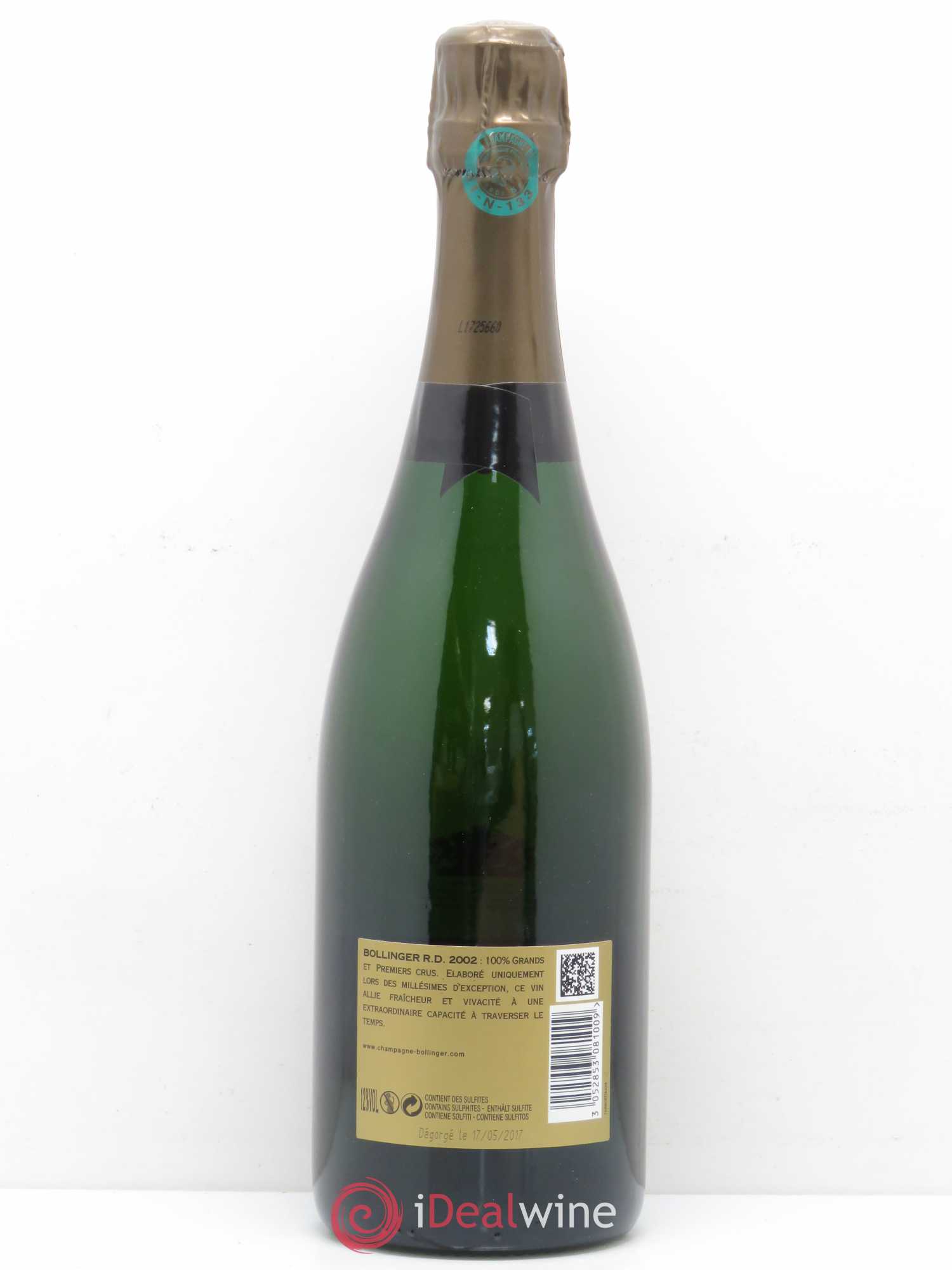 R.D. Extra-Brut Bollinger 2002 - Lot de 1 bouteille - 1