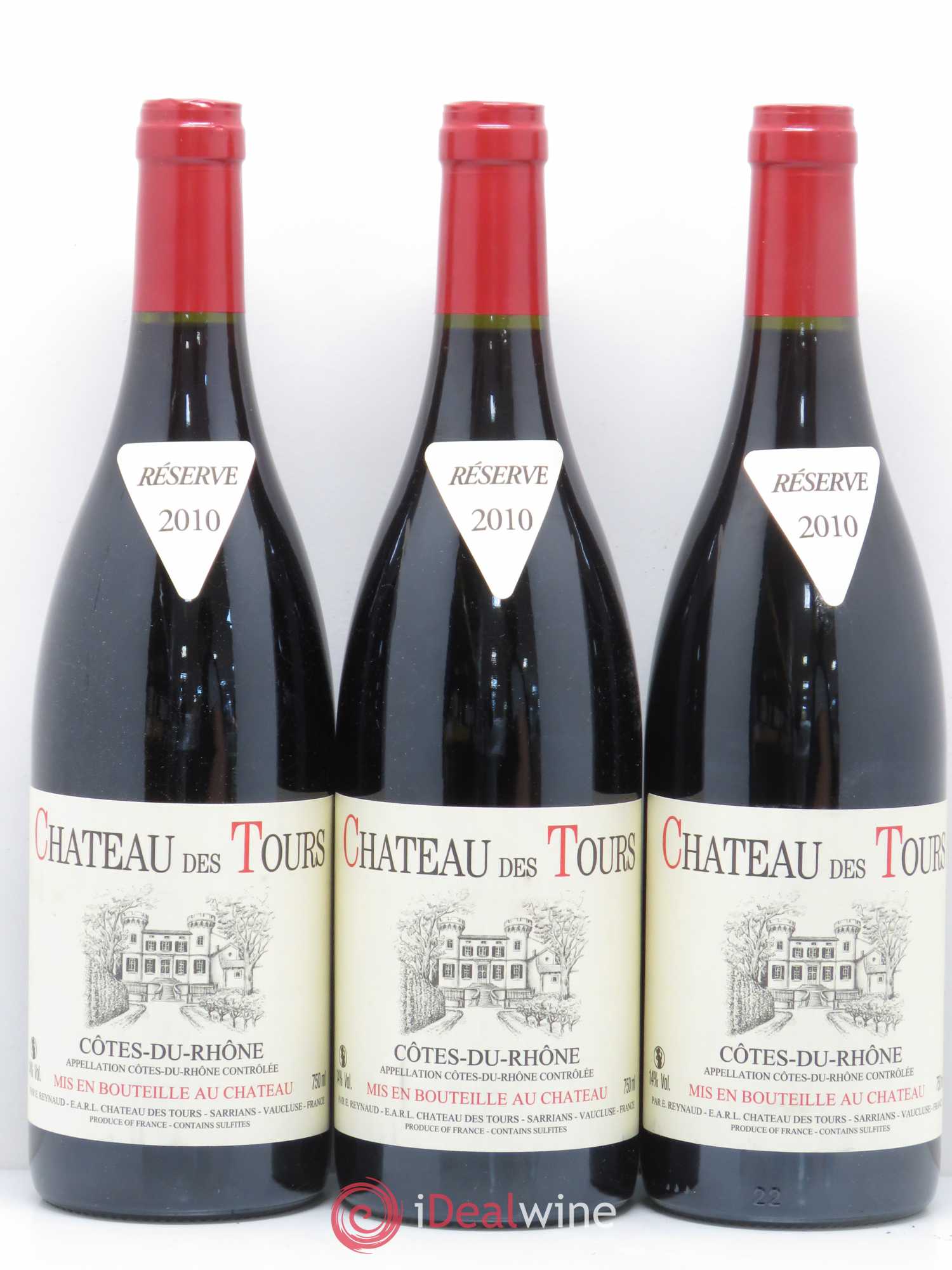 Côtes-du-Rhône Château des Tours Emmanuel Reynaud 2010 - Lot de 3 bouteilles - 0