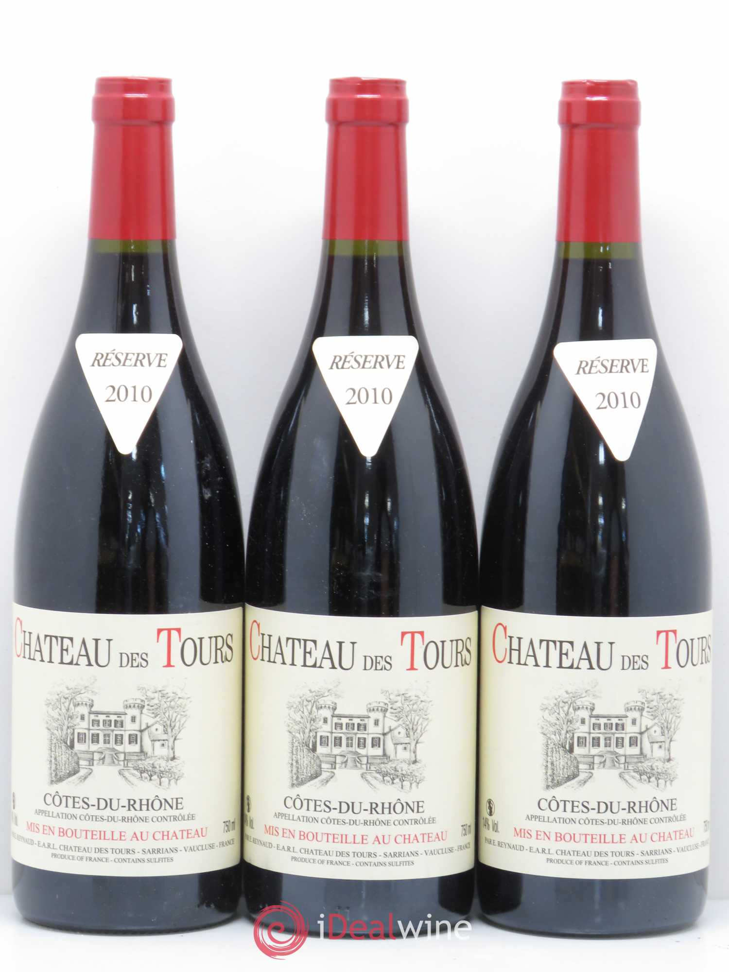 Côtes-du-Rhône Château des Tours Emmanuel Reynaud 2010 - Lot de 3 bouteilles - 0