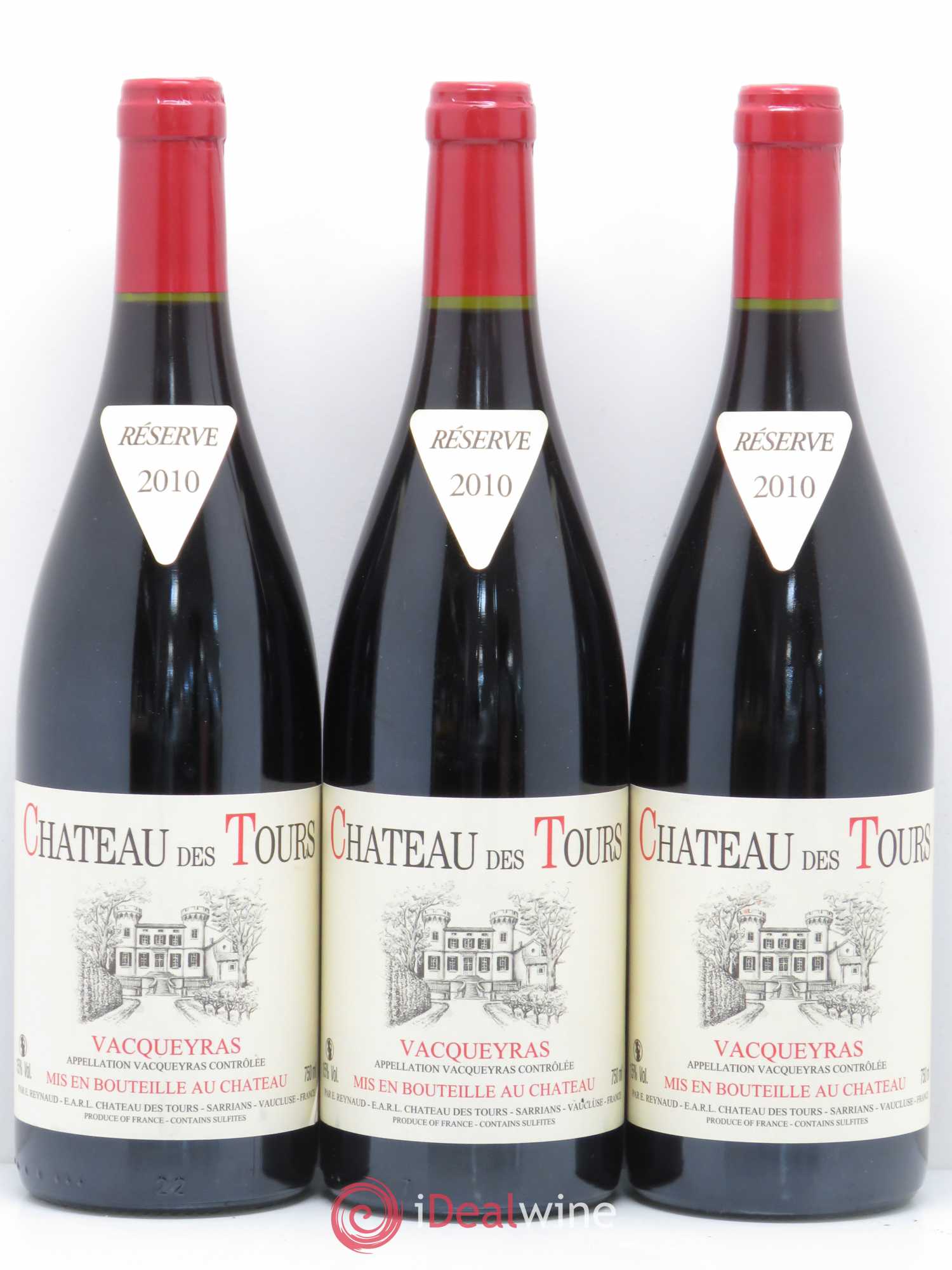 Vacqueyras Château des Tours Emmanuel Reynaud 2010 - Lot de 3 bouteilles - 0