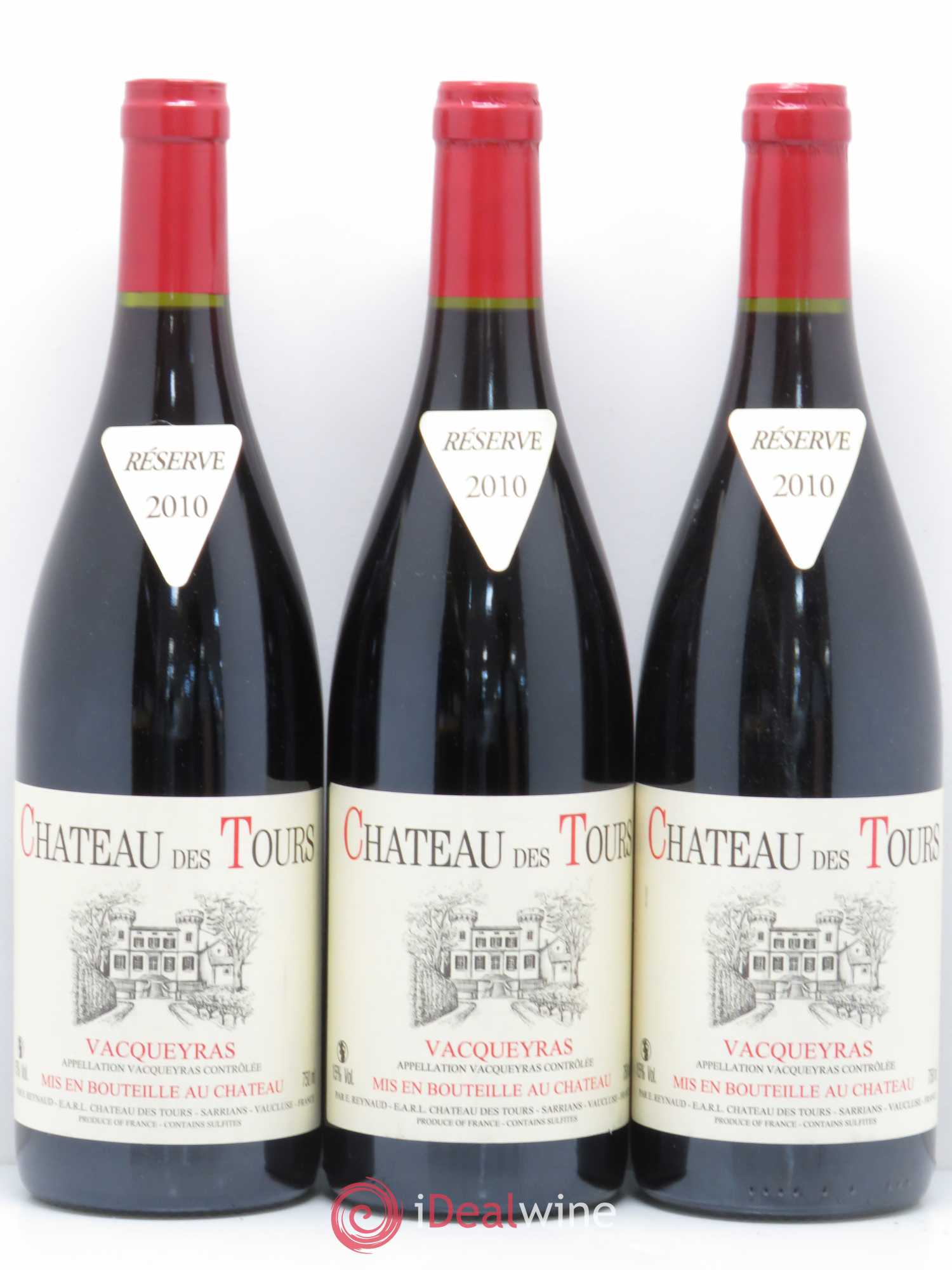 Vacqueyras Château des Tours Emmanuel Reynaud 2010 - Lot de 3 bouteilles - 0