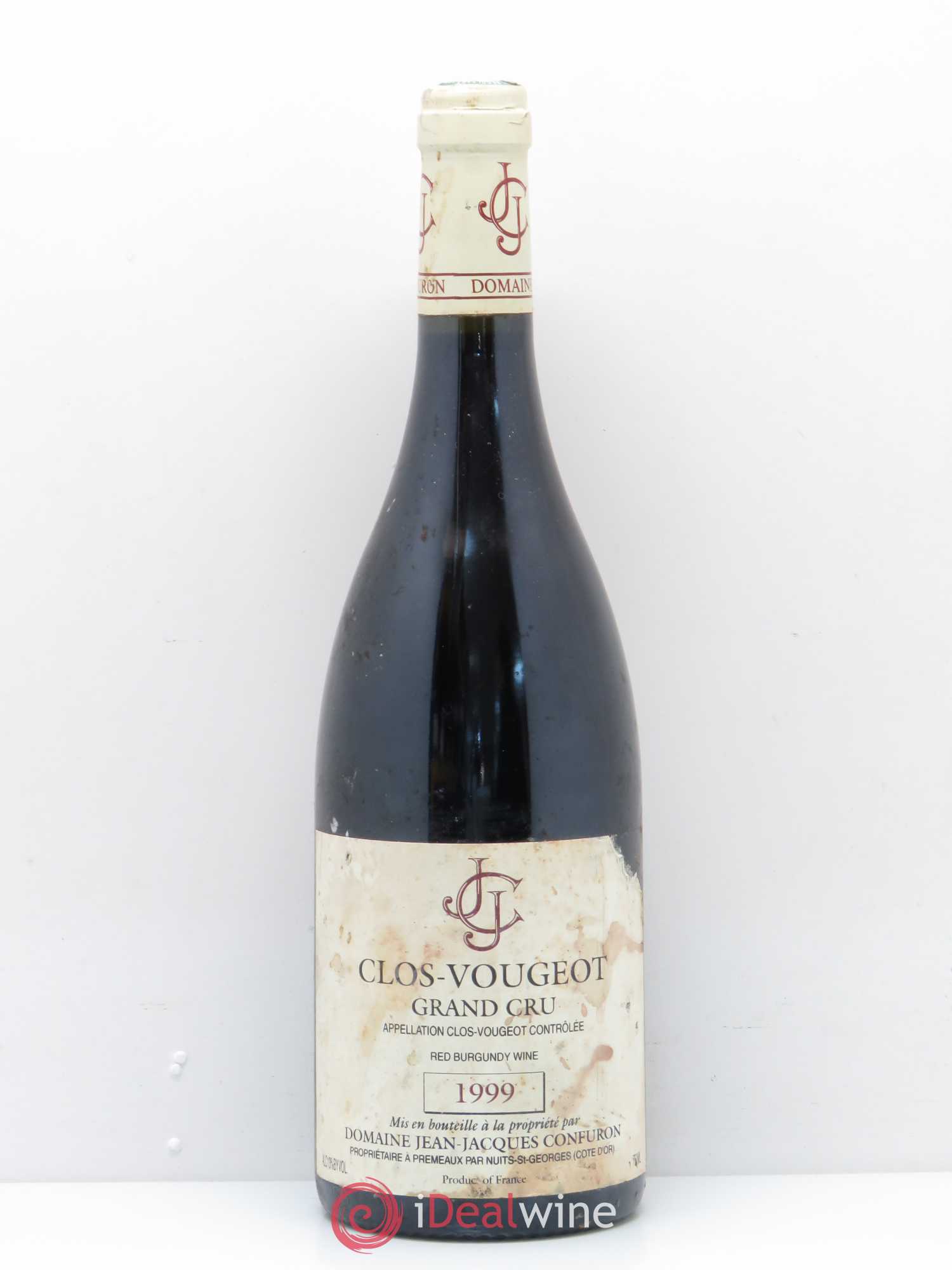 Clos de Vougeot Grand Cru Jean-Jacques Confuron 1999 - Lot de 1 bouteille - 0