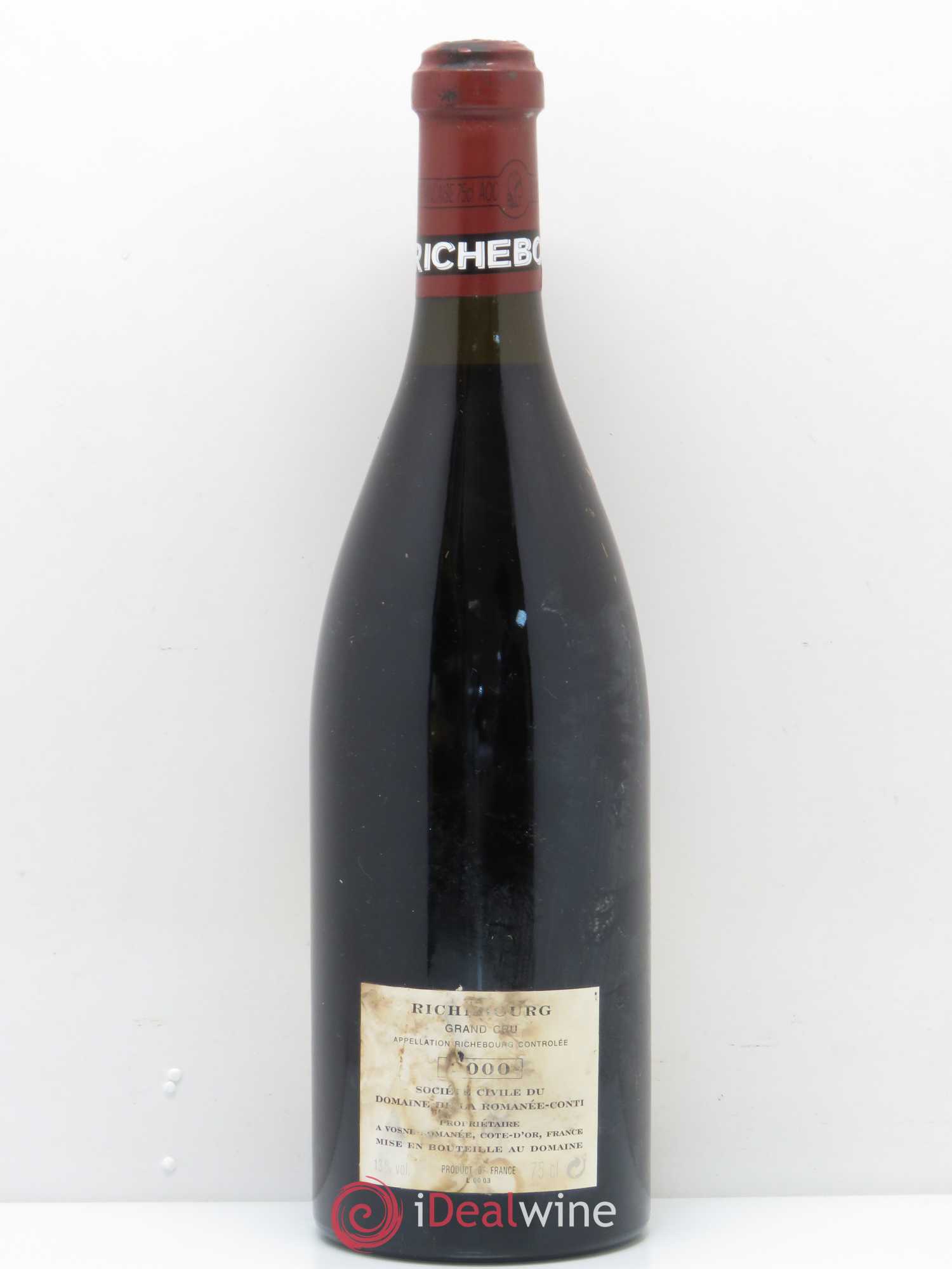 Richebourg Grand Cru Domaine de la Romanée-Conti 2000 - Lot de 1 bouteille - 1