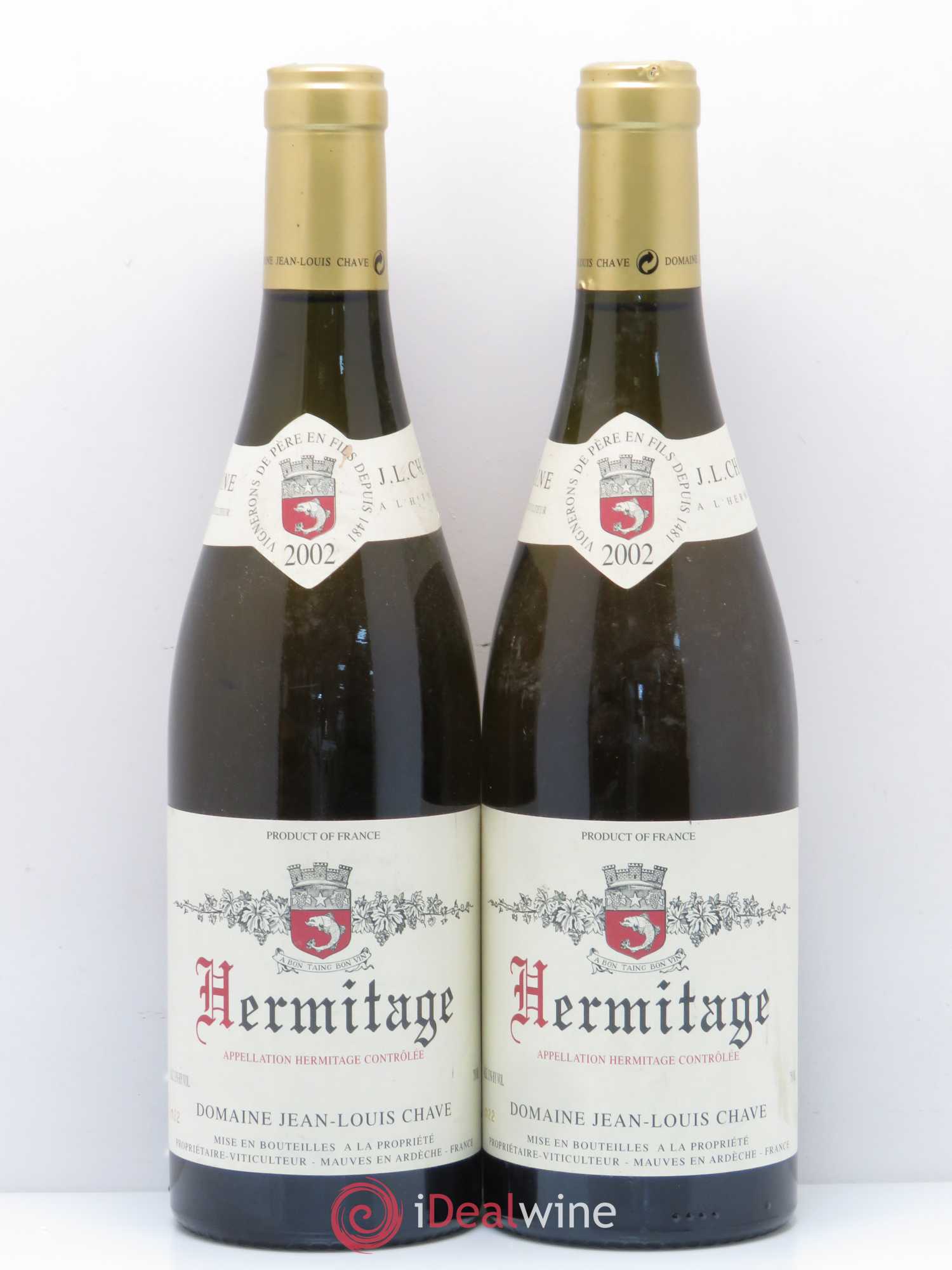Hermitage Jean-Louis Chave (senza prezzo di riserva) 2002 - Lotto di 2 bottiglie - 0