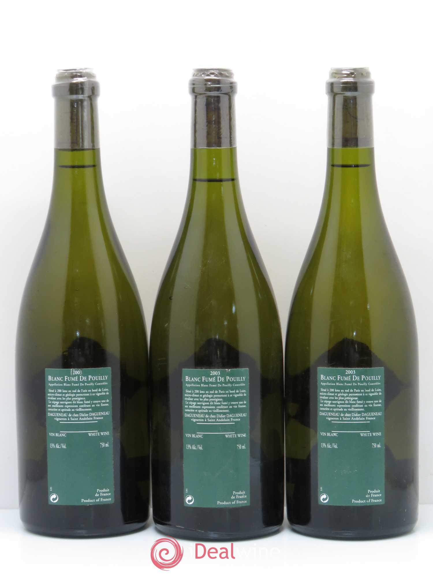 Vin de France (anciennement Pouilly-Fumé) Silex Dagueneau (Domaine Didier - Louis-Benjamin) (sans prix de réserve) 2003 - Lot de 3 bouteilles - 1