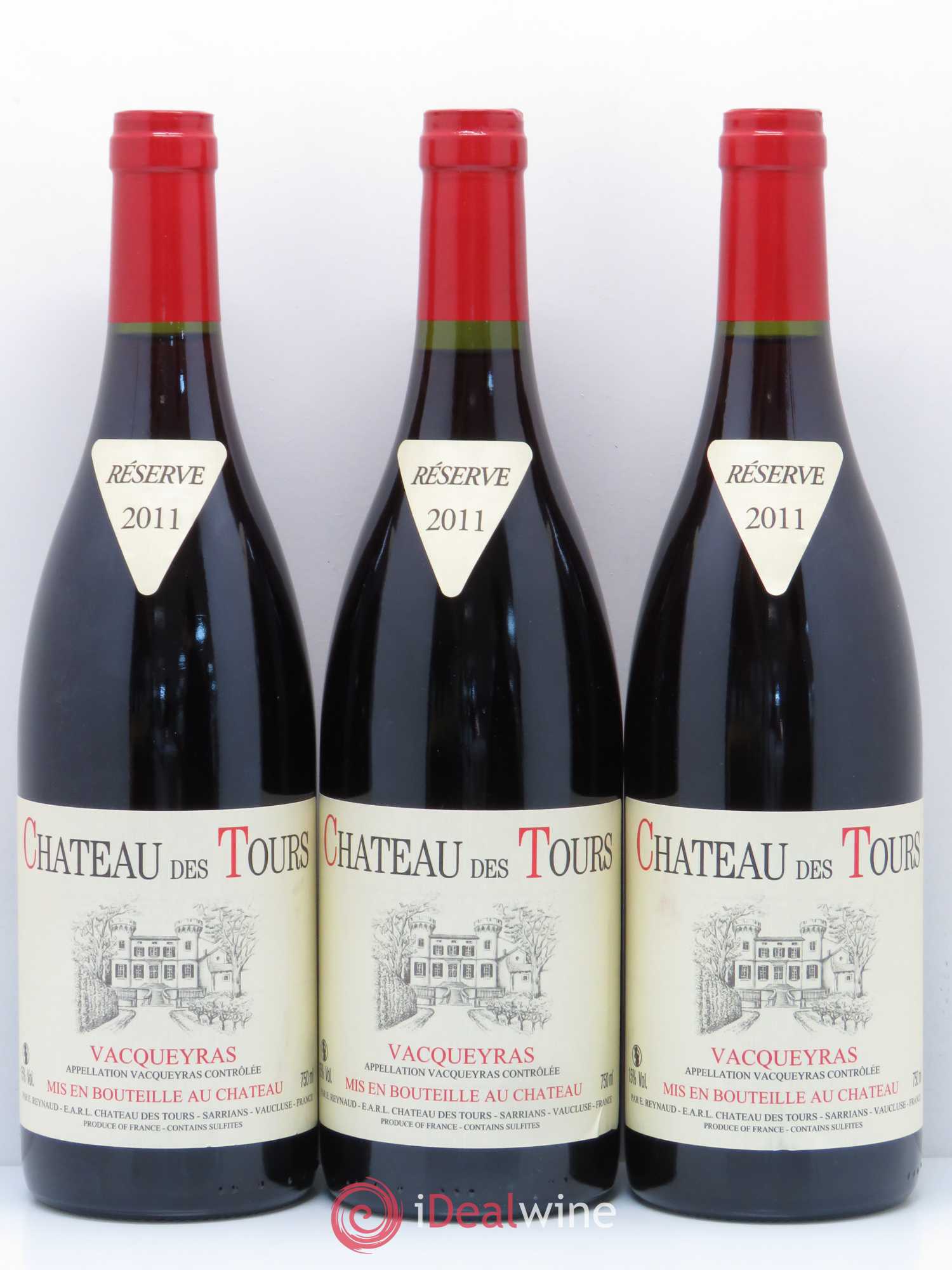 Vacqueyras Château des Tours Emmanuel Reynaud (sans prix de réserve) 2011 - Lot de 6 bouteilles - 1