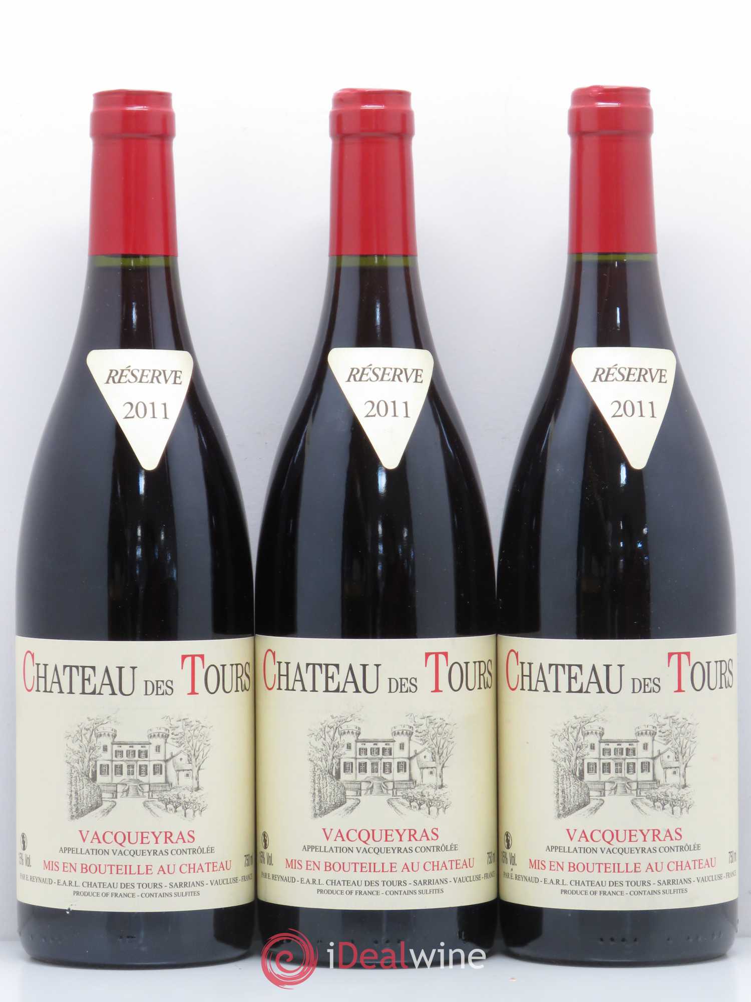Vacqueyras Château des Tours Emmanuel Reynaud 2011 - Lot de 3 bouteilles - 0