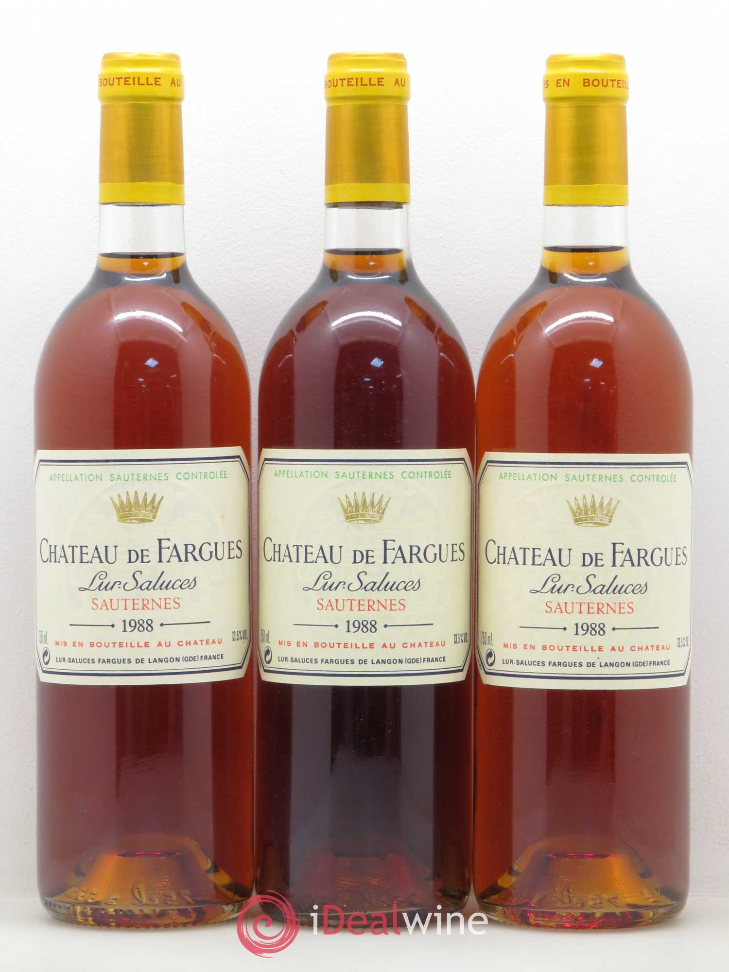 Château de Fargues (senza prezzo di riserva) 1988 - Lotto di 3 bottiglie - 0