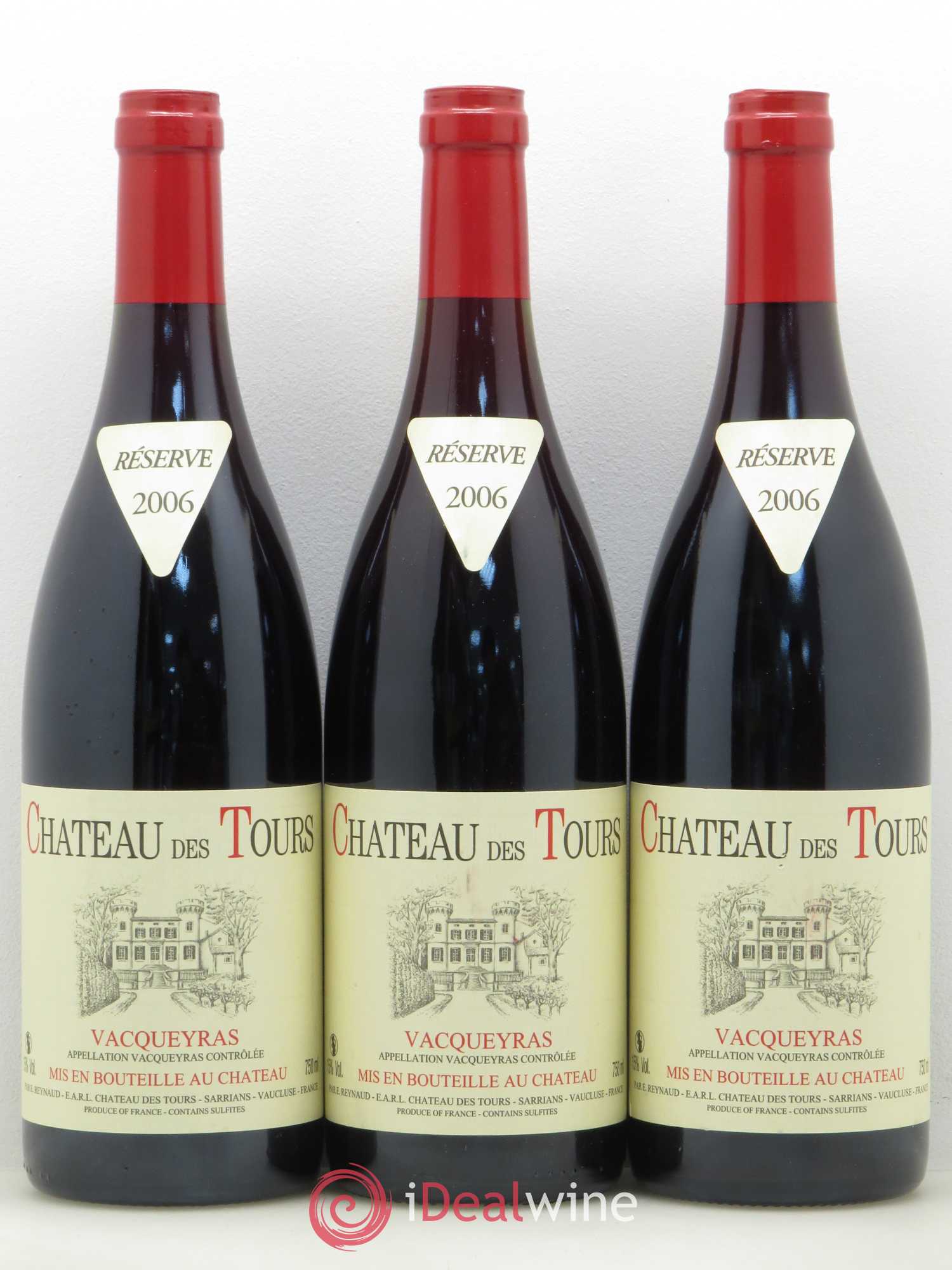 Vacqueyras Château des Tours Emmanuel Reynaud (sans prix de réserve) 2006 - Lot de 3 bouteilles - 0