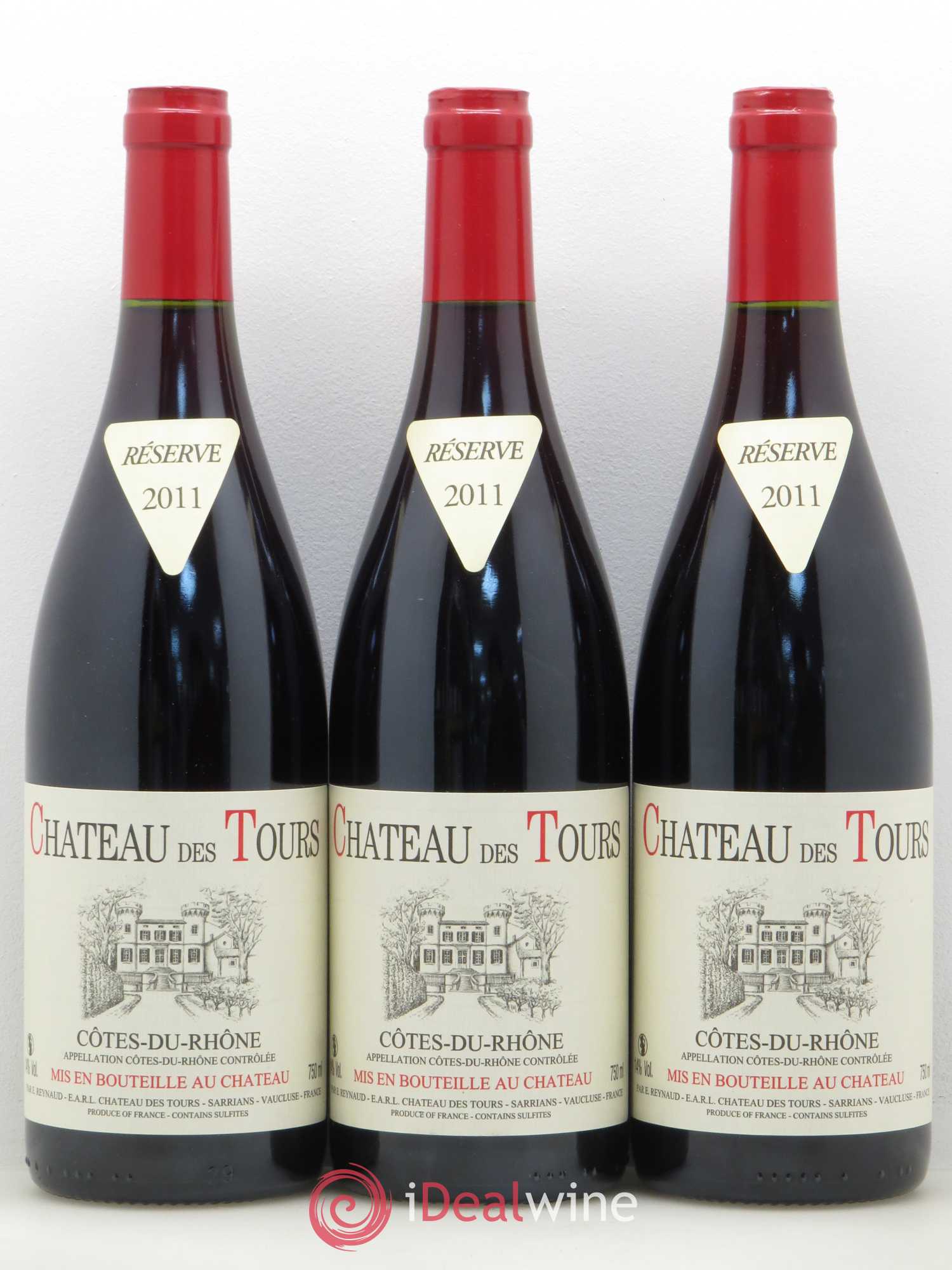 Côtes-du-Rhône Château des Tours Emmanuel Reynaud (sans prix de réserve) 2011 - Lot de 3 bouteilles - 0