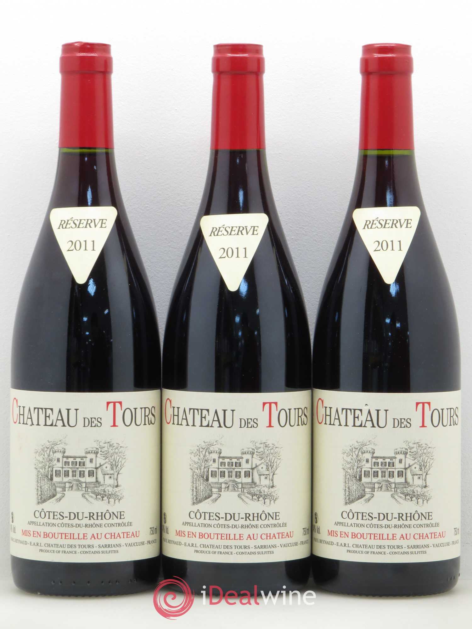 Côtes-du-Rhône Château des Tours Emmanuel Reynaud (sans prix de réserve) 2011 - Lot de 3 bouteilles - 0