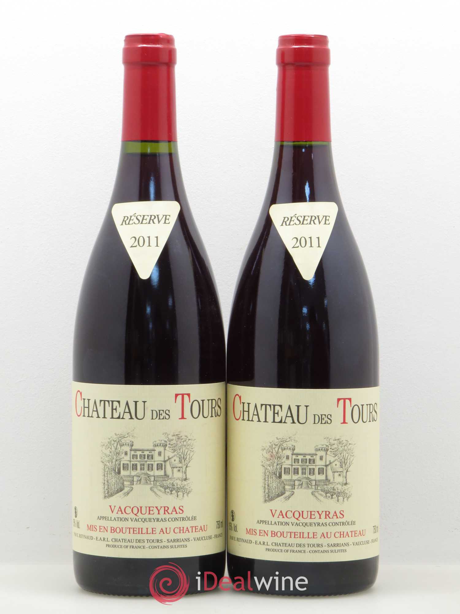 Vacqueyras Château des Tours Emmanuel Reynaud (sans prix de réserve) 2011 - Lot de 2 bouteilles - 0