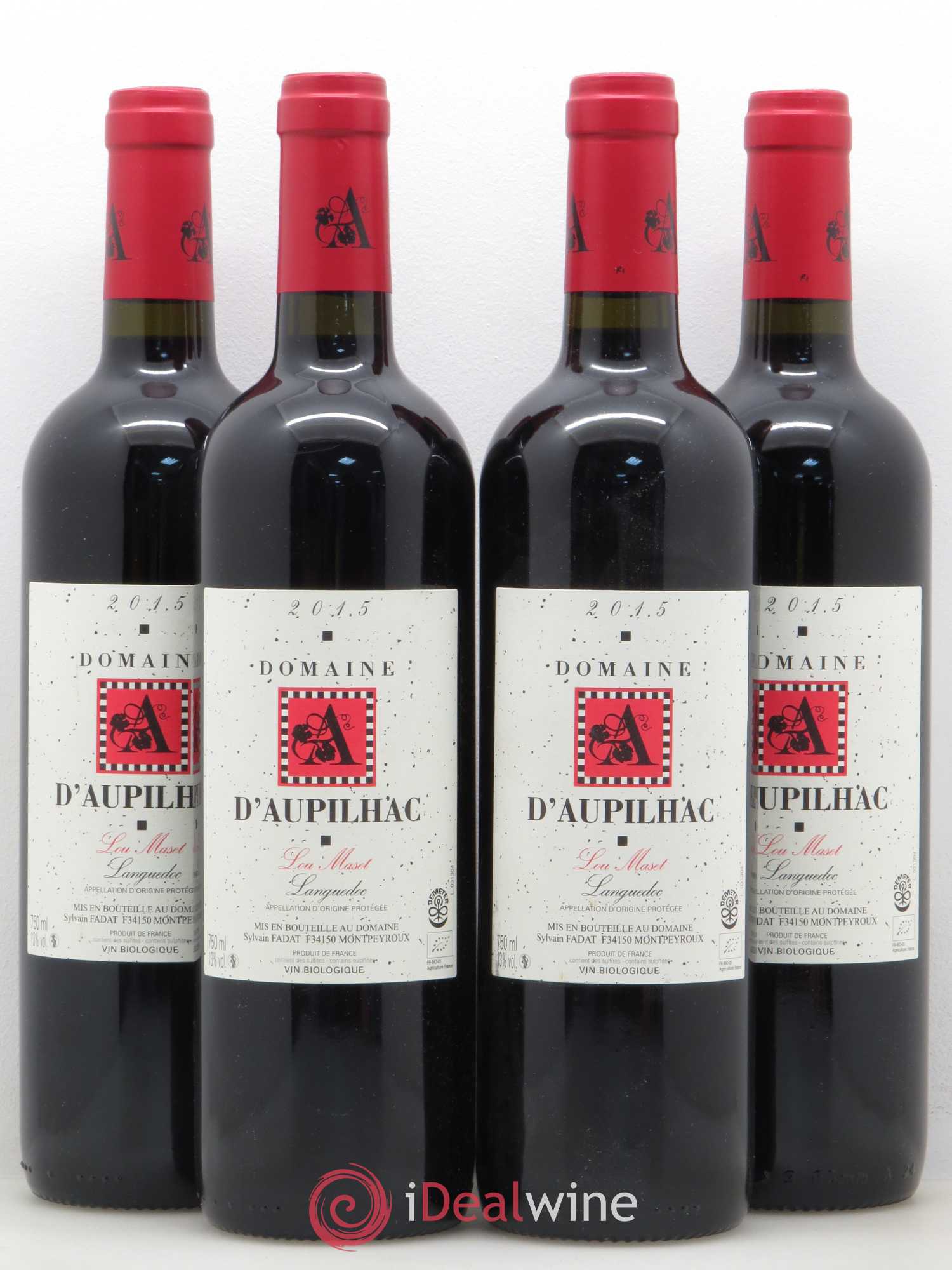 Coteaux du Languedoc Aupilhac (Domaine d') Lou Maset Sylvain Fadat (sans prix de réserve) 2015 - Lot de 4 bouteilles - 0