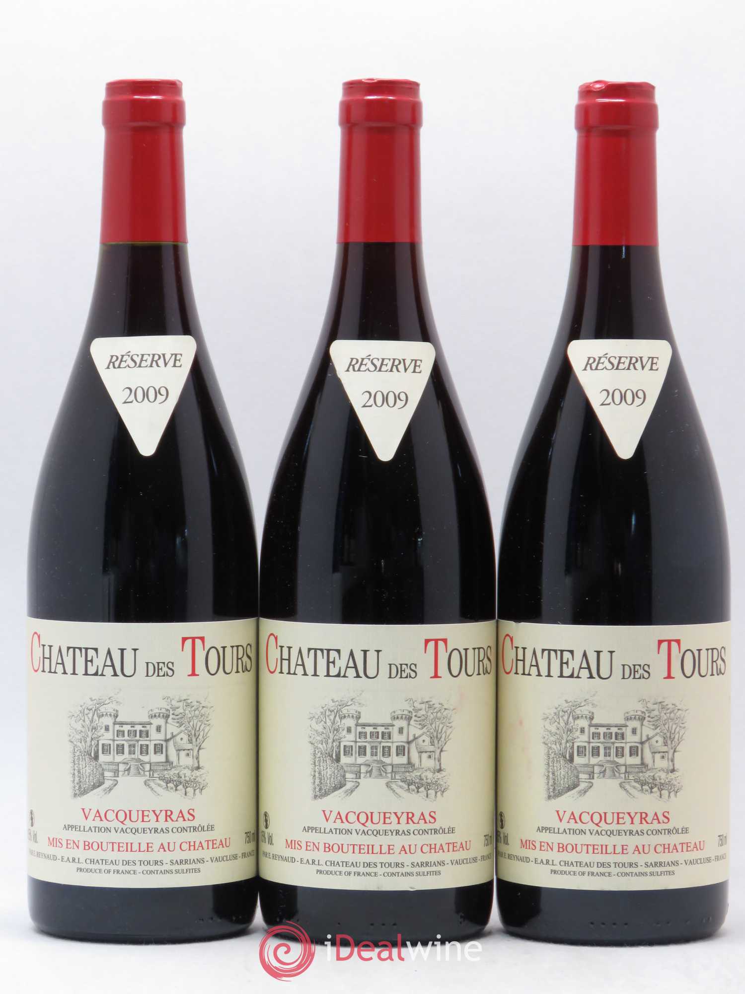 Vacqueyras Château des Tours Emmanuel Reynaud 2009 - Lot de 3 bouteilles - 0
