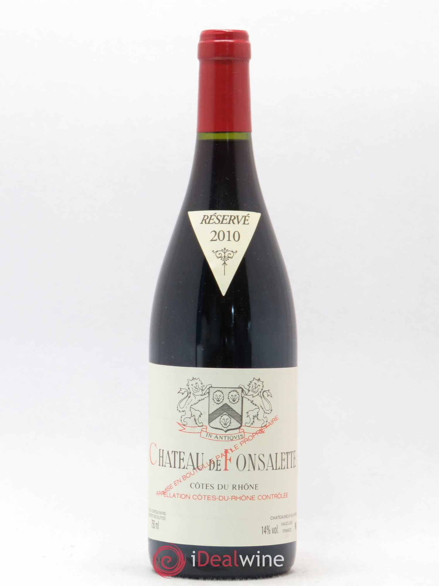 Côtes-du-Rhône Château de Fonsalette Emmanuel Reynaud 2010 - Lot de 1 bouteille - 0